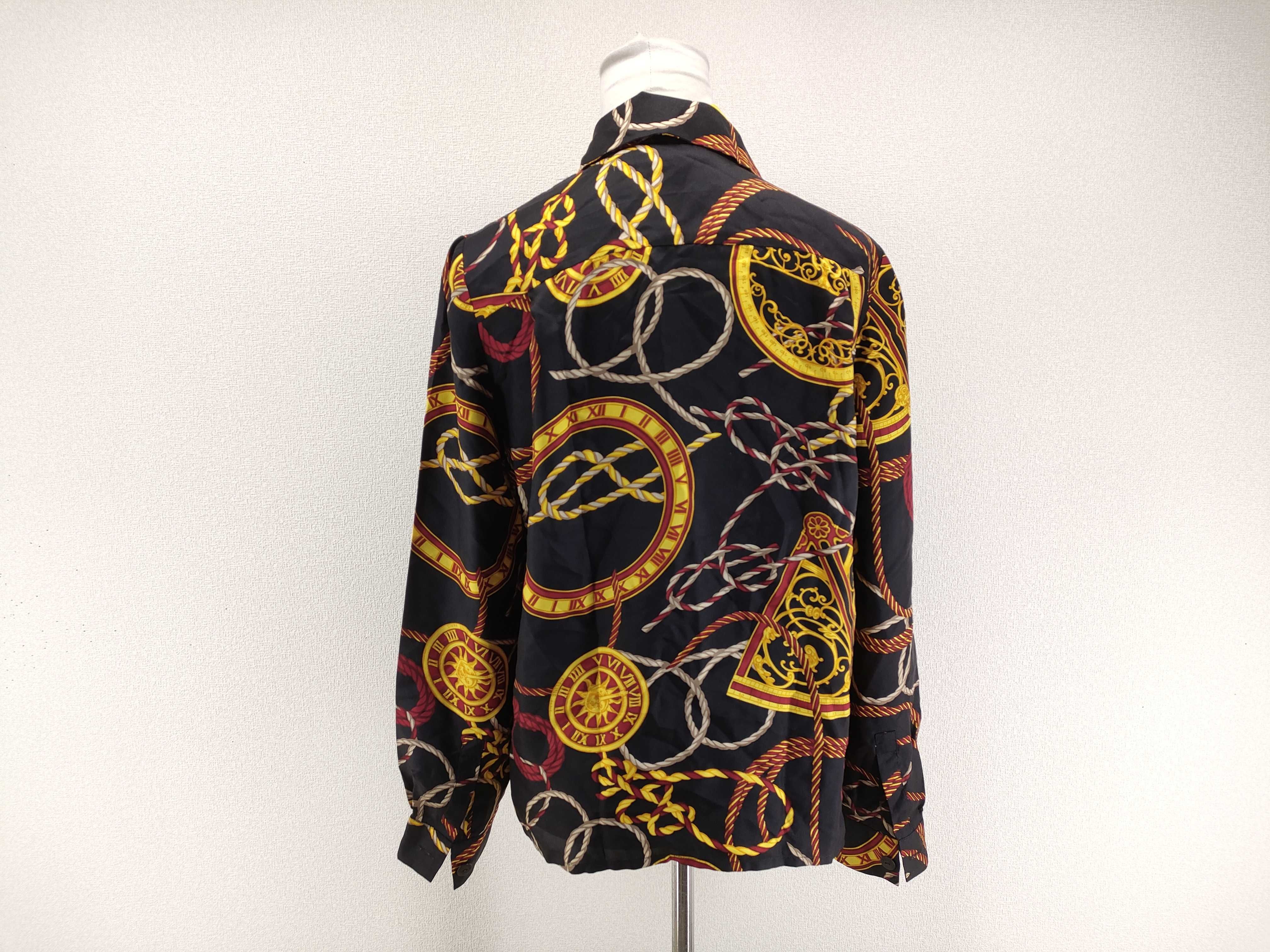 Vintage Celine Paris Saltimbanque Print Silk Blouse Size 36