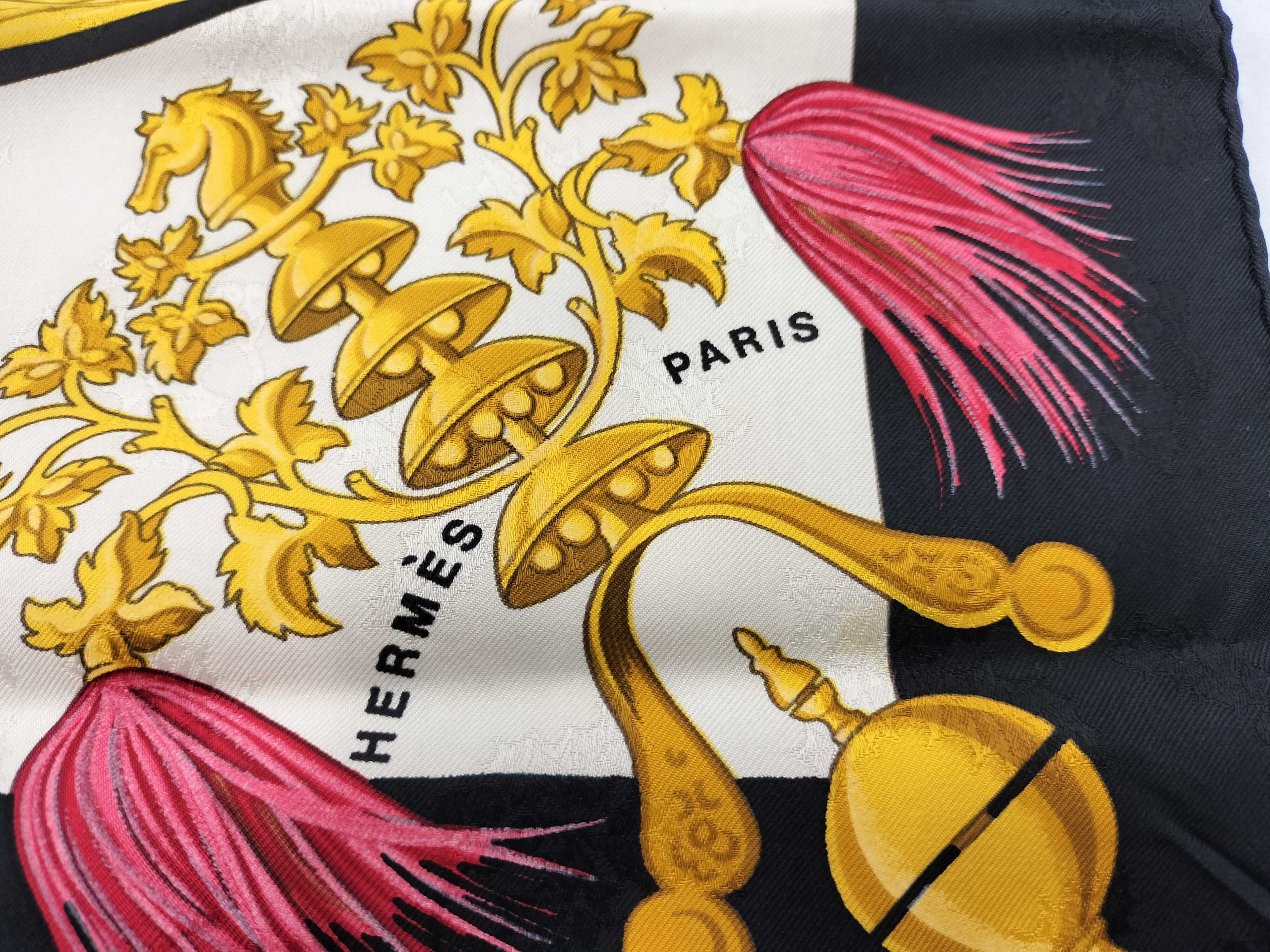 Hermes Plumes et Grelots Silk Jacquard Scarf by Julia Abadie