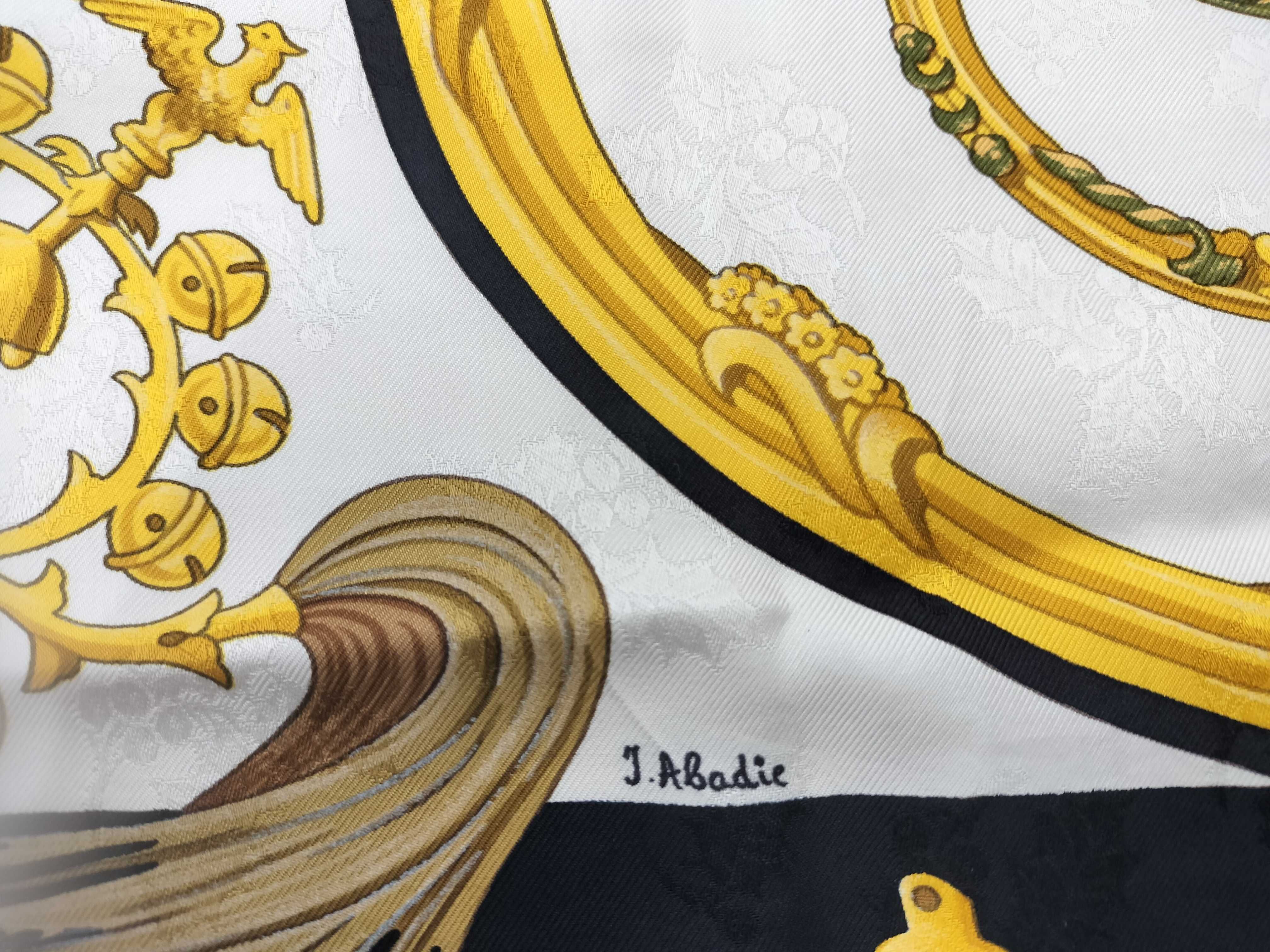 Hermes Plumes et Grelots Silk Jacquard Scarf by Julia Abadie
