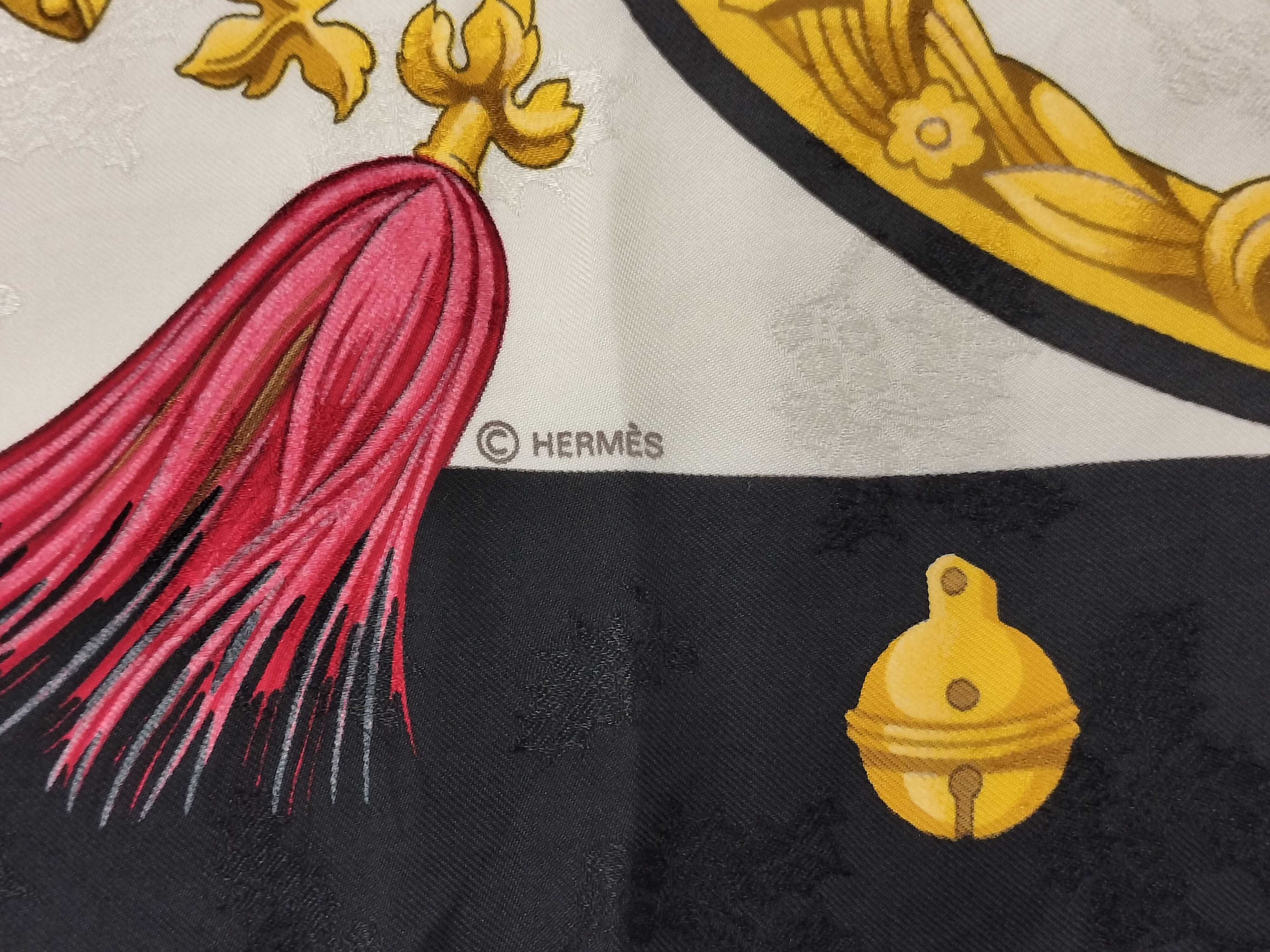 Hermes Plumes et Grelots Silk Jacquard Scarf by Julia Abadie