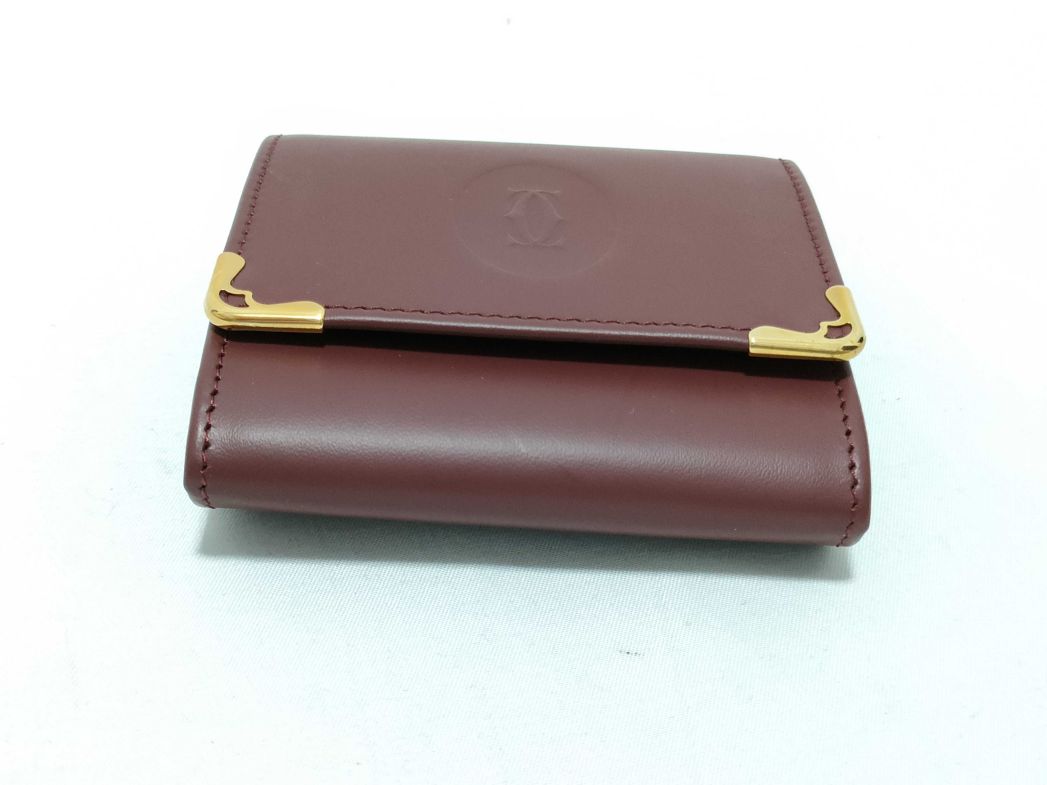 Cartier Must de Cartier Burgundy Leather Coin Purse