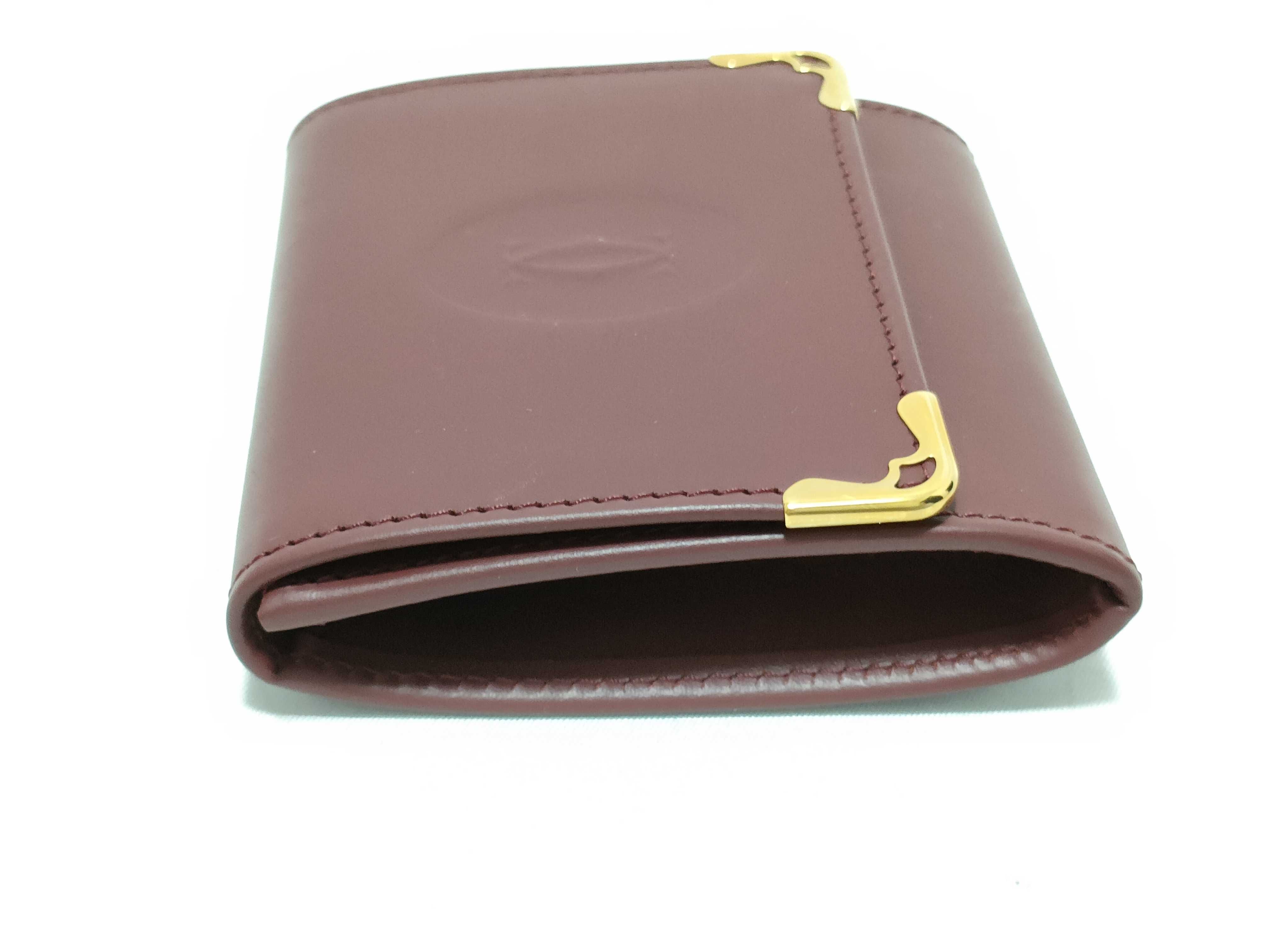 Cartier Must de Cartier Burgundy Leather Coin Purse