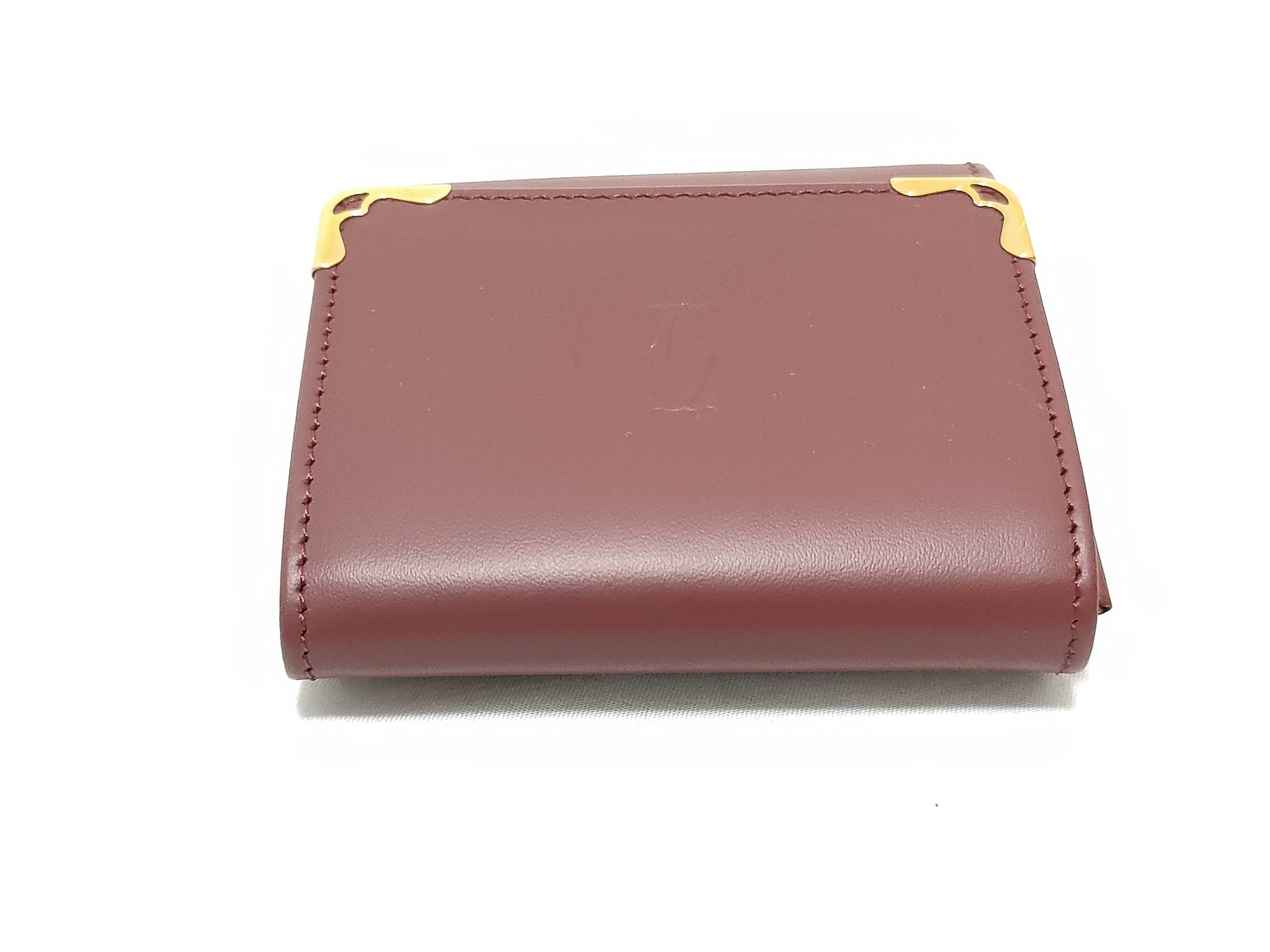 Cartier Must de Cartier Burgundy Leather Coin Purse