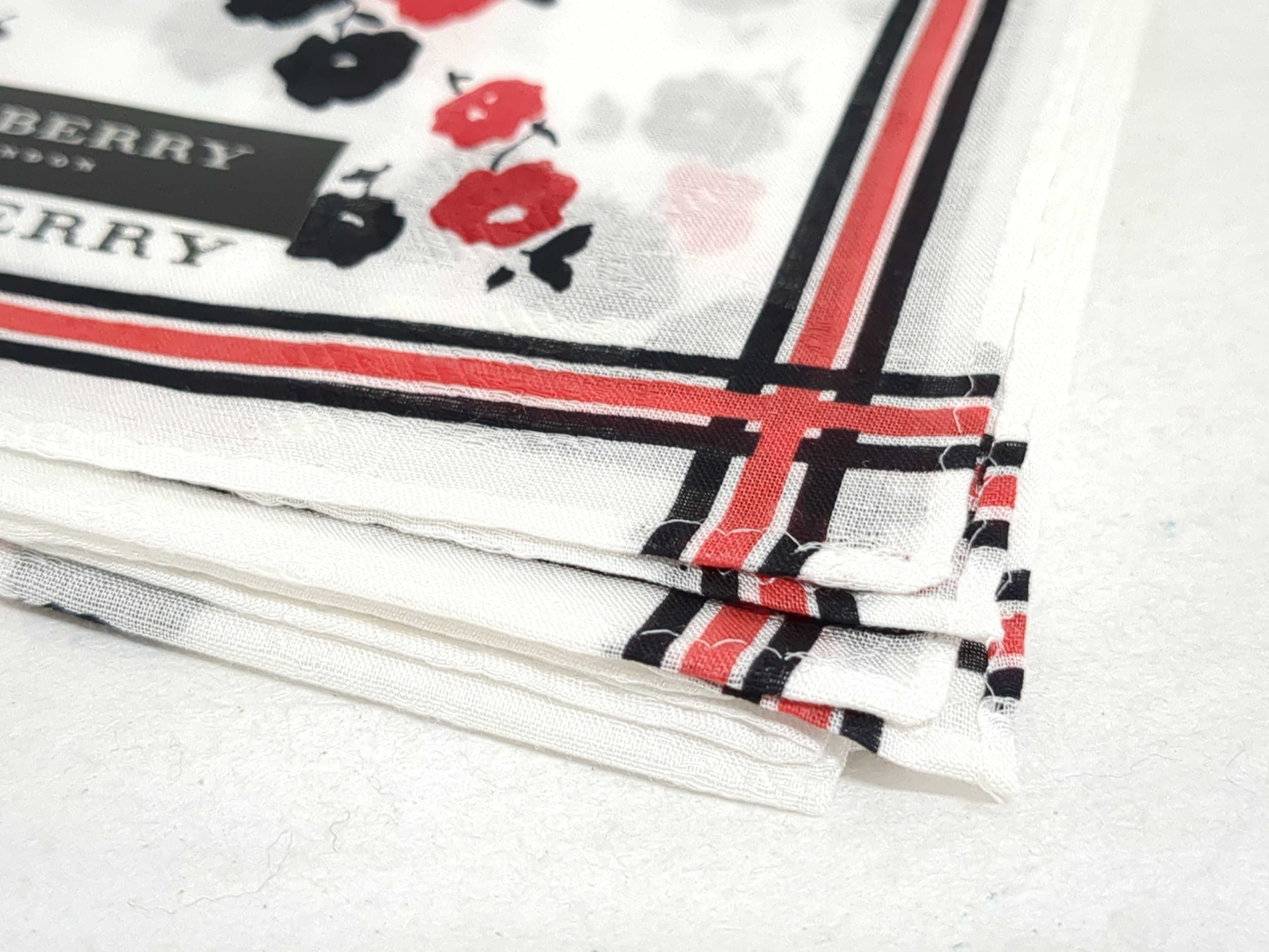 Three Burberry Designer Handkerchiefs or Pocket Squares