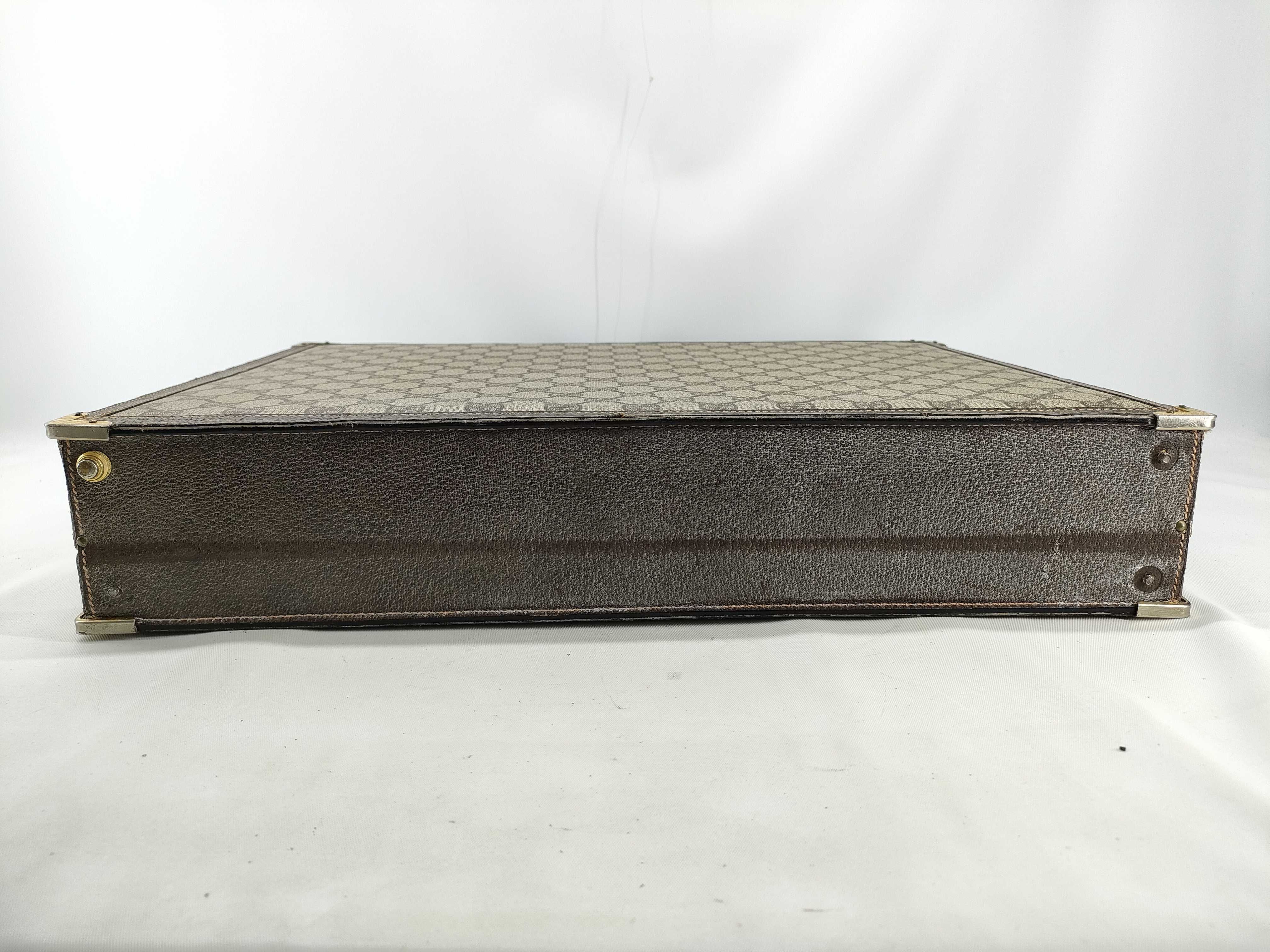 Vintage Gucci Monogram GG Supreme Hardside Attache Briefcase
