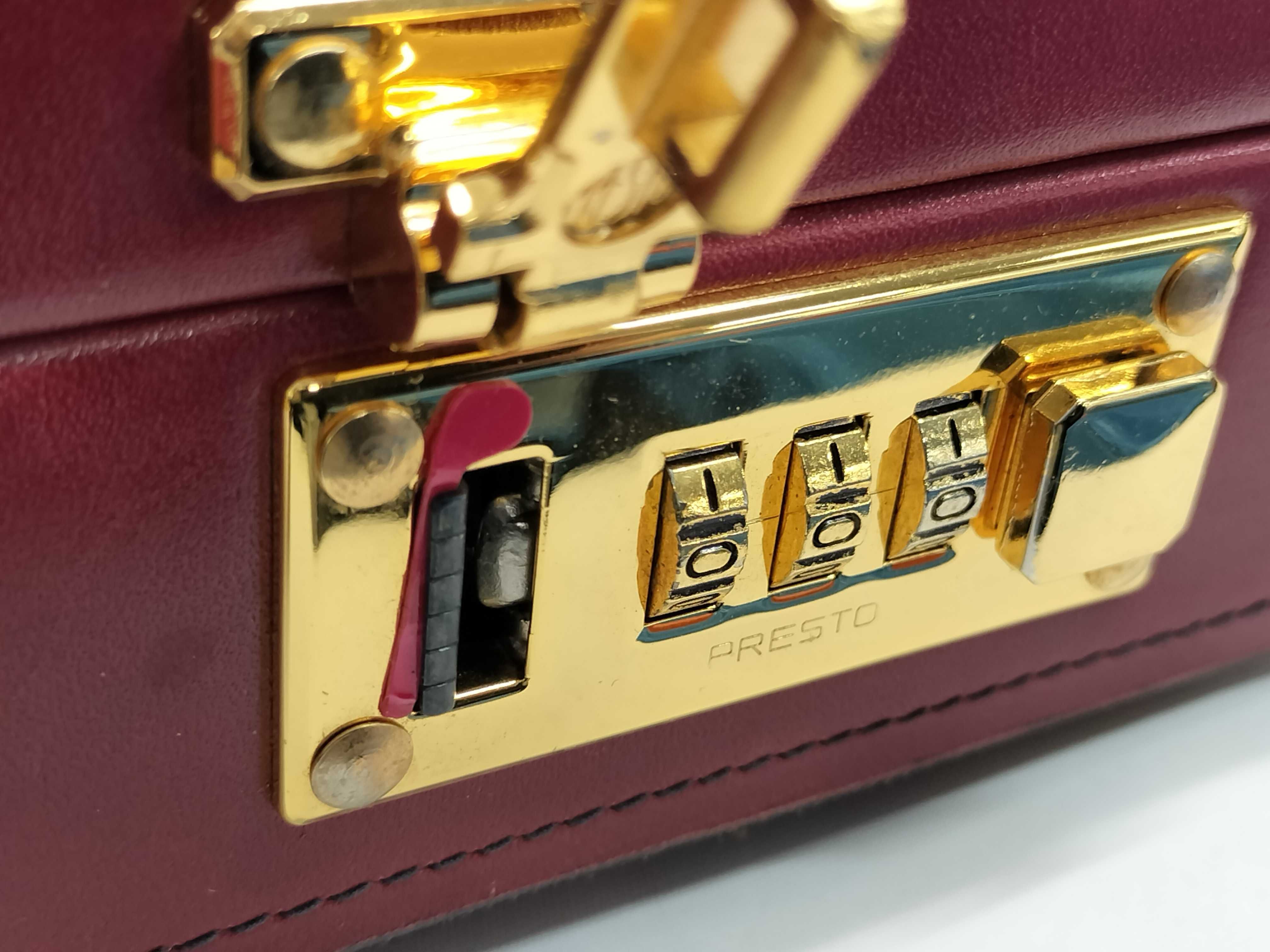 Bally Vintage Monogram Suede and Leather Hard-Sided Attache Briefcase