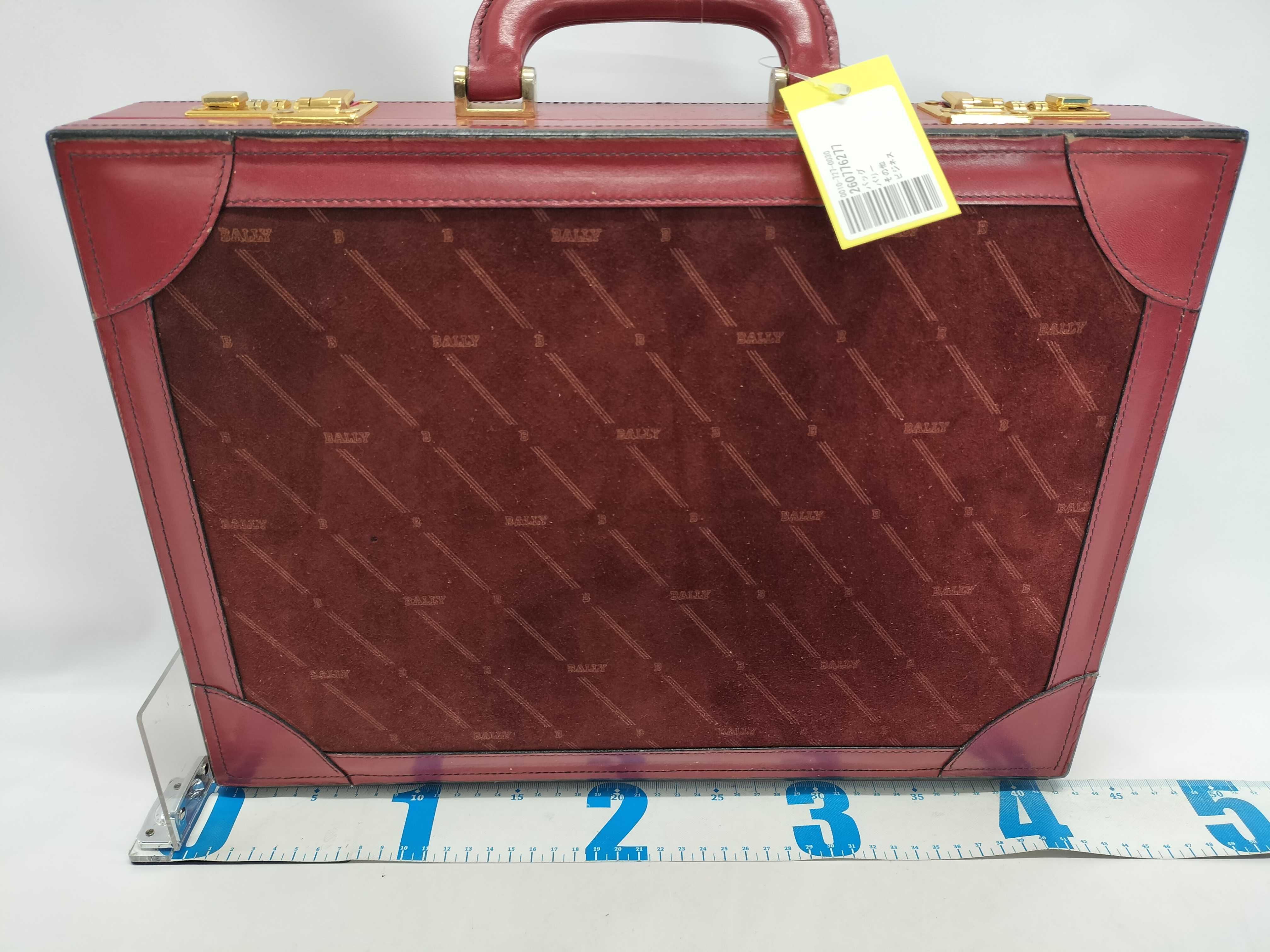 Bally Vintage Monogram Suede and Leather Hard-Sided Attache Briefcase