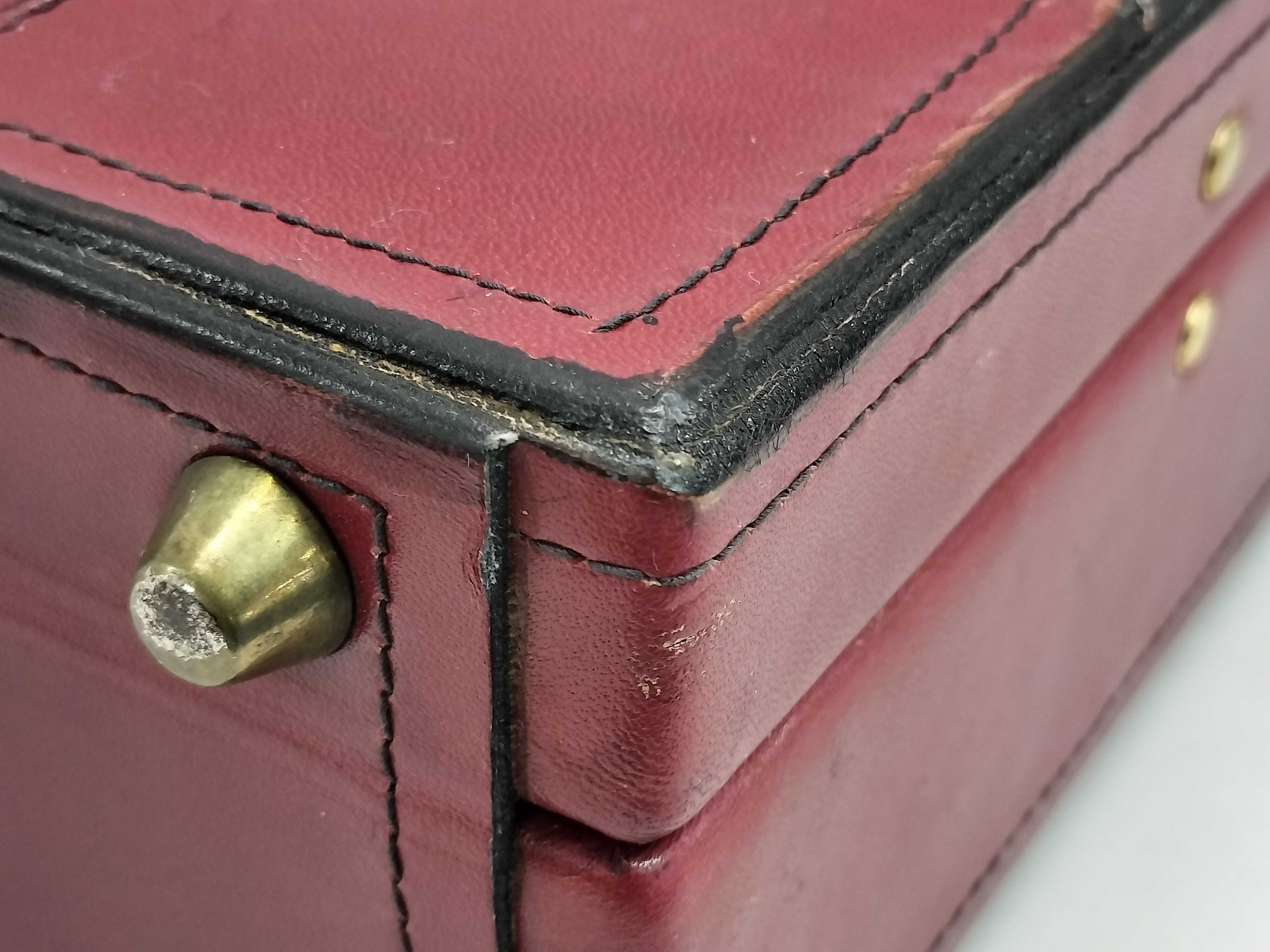 Bally Vintage Monogram Suede and Leather Hard-Sided Attache Briefcase