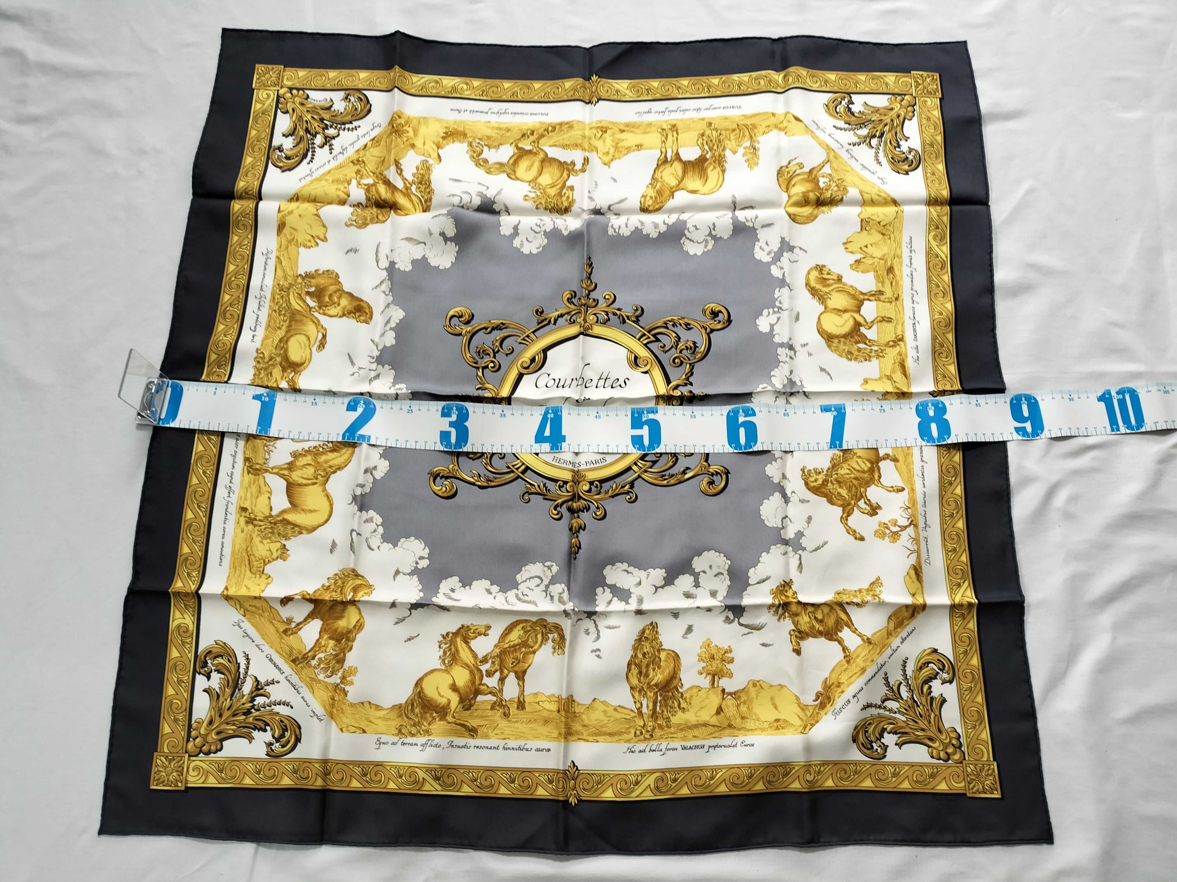 Hermes Silk Carre 90 Scarf, Courbettes et Cabrioles Pattern