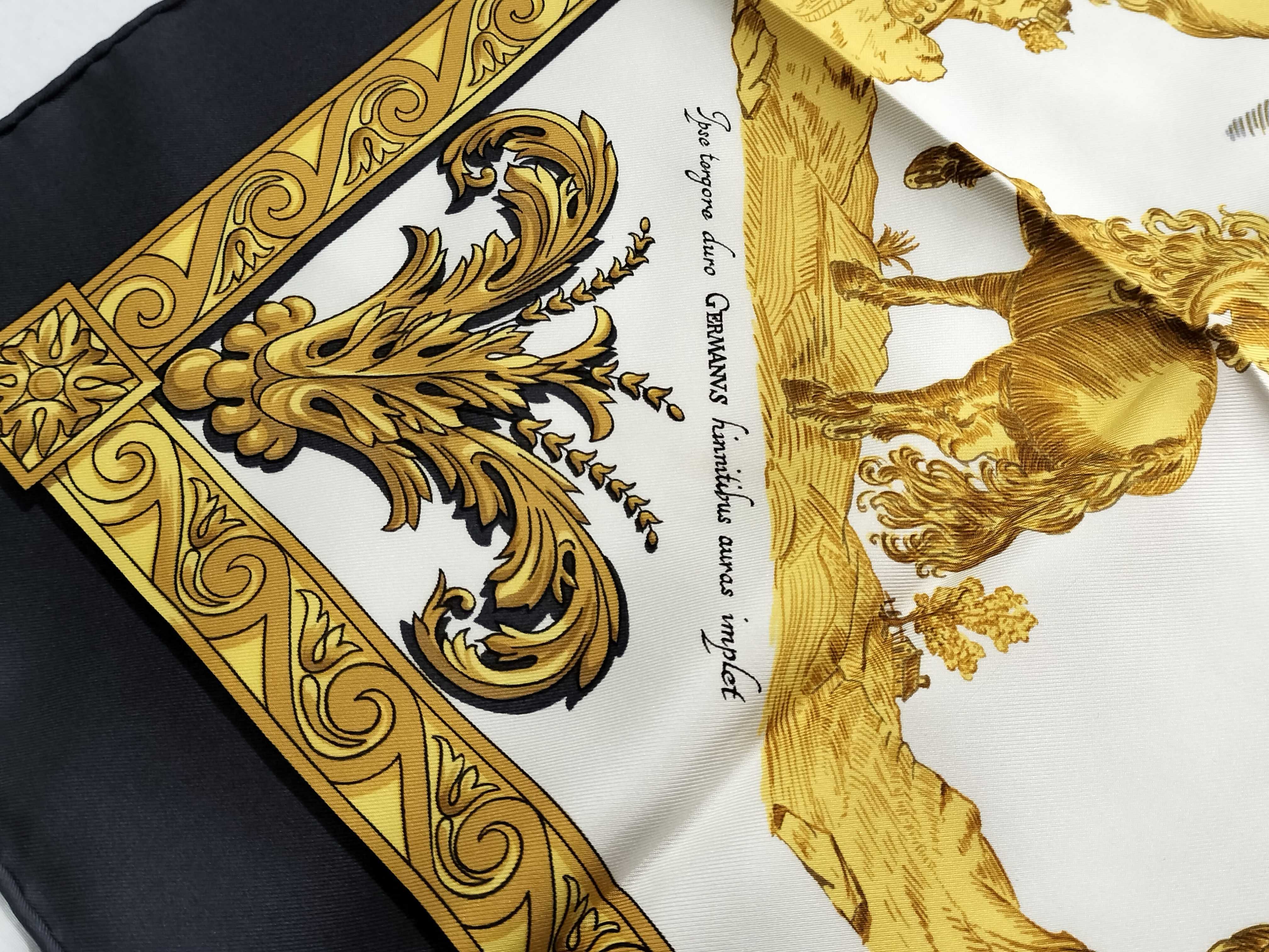 Hermes Silk Carre 90 Scarf, Courbettes et Cabrioles Pattern