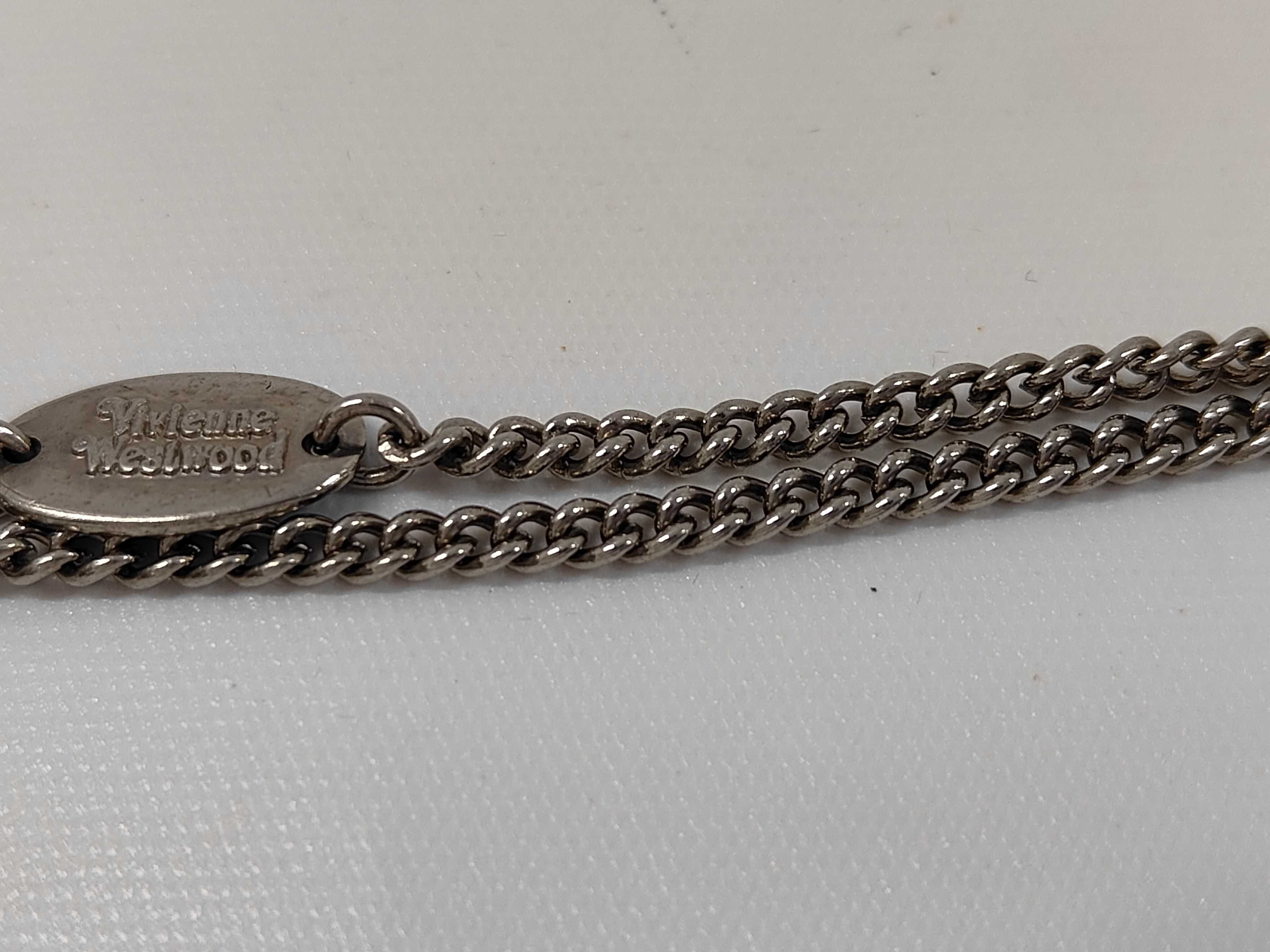 Vivienne Westwood Silver-Tone Curb Bracelet with Magenta Orb