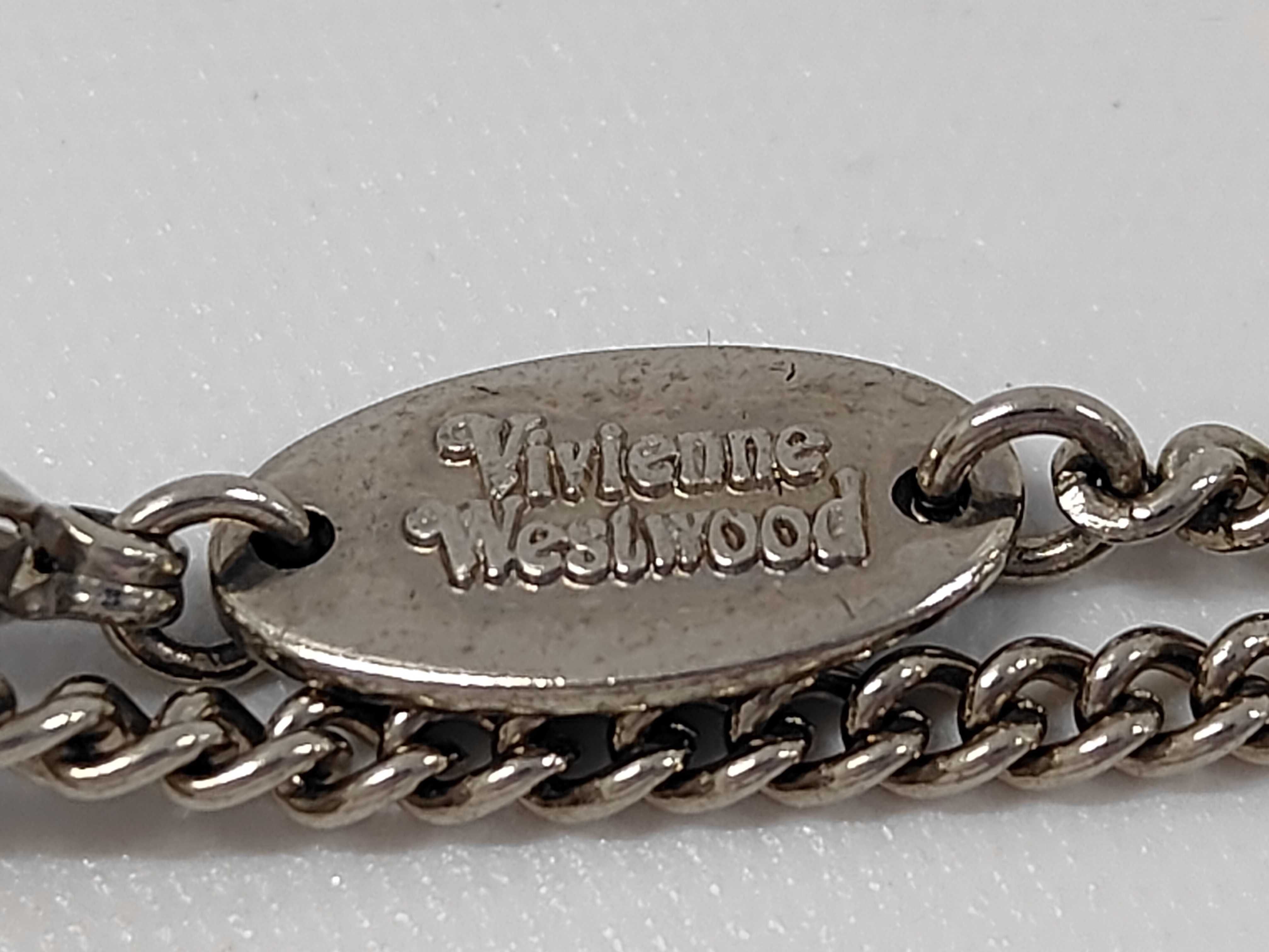Vivienne Westwood Silver-Tone Curb Bracelet with Magenta Orb