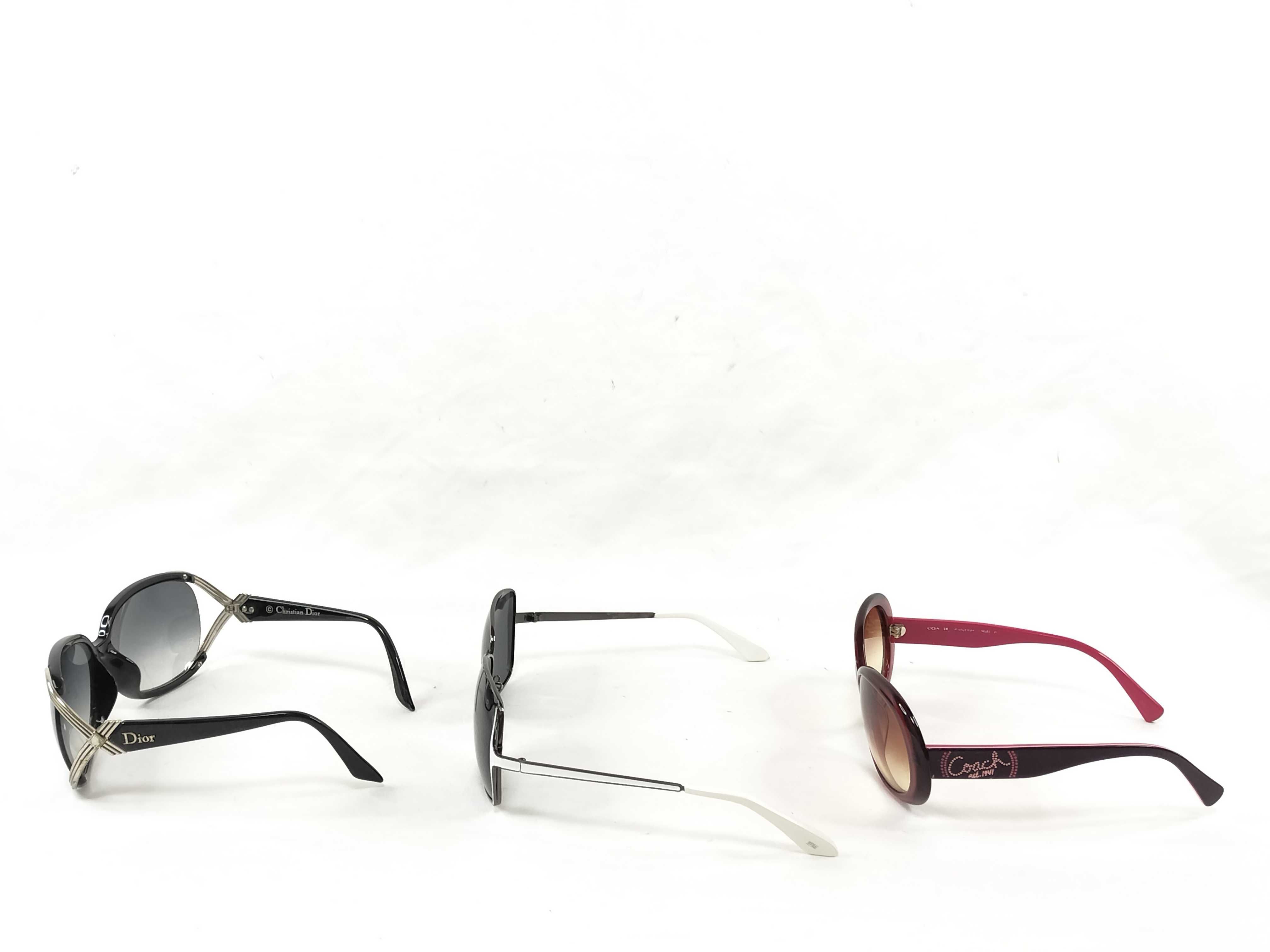 Three Pairs of Sunglasses including Examples by Christian Dior and Coach
