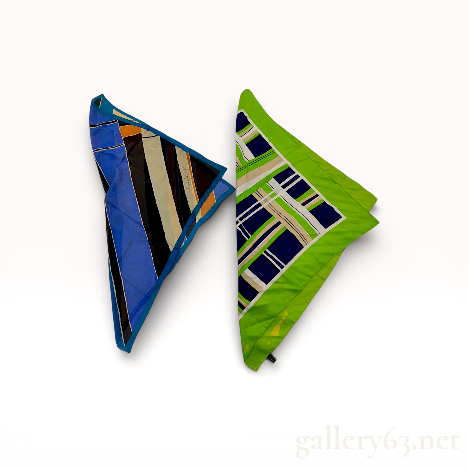 Two Christian Dior Silk Scarves