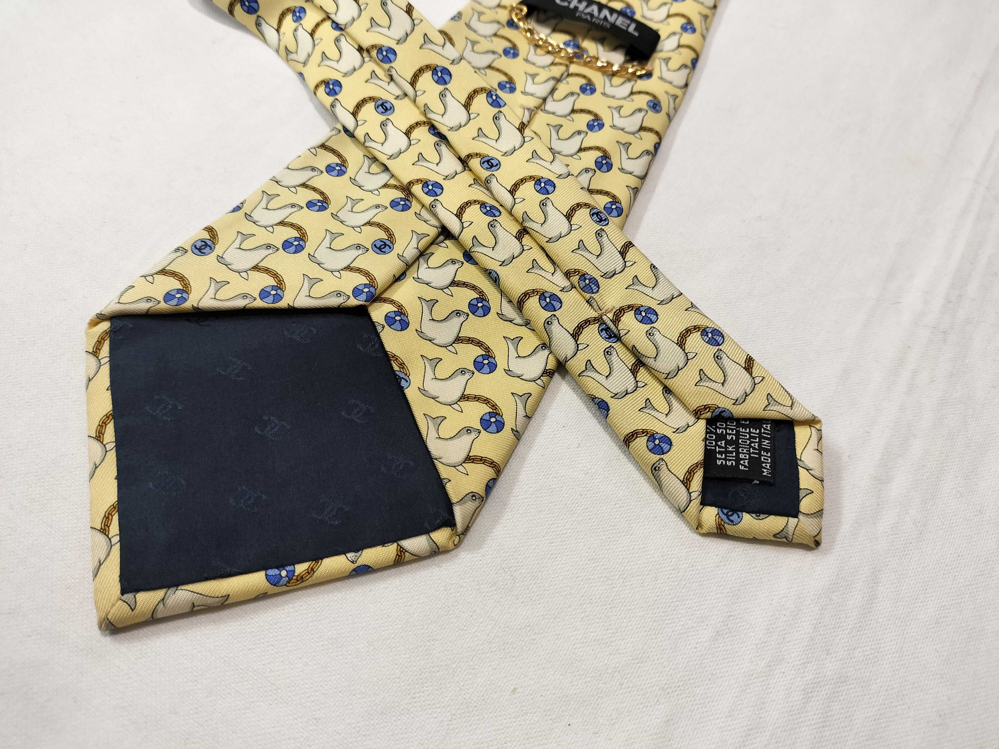 Chanel Silk Necktie, Seal and Beach Ball Pattern