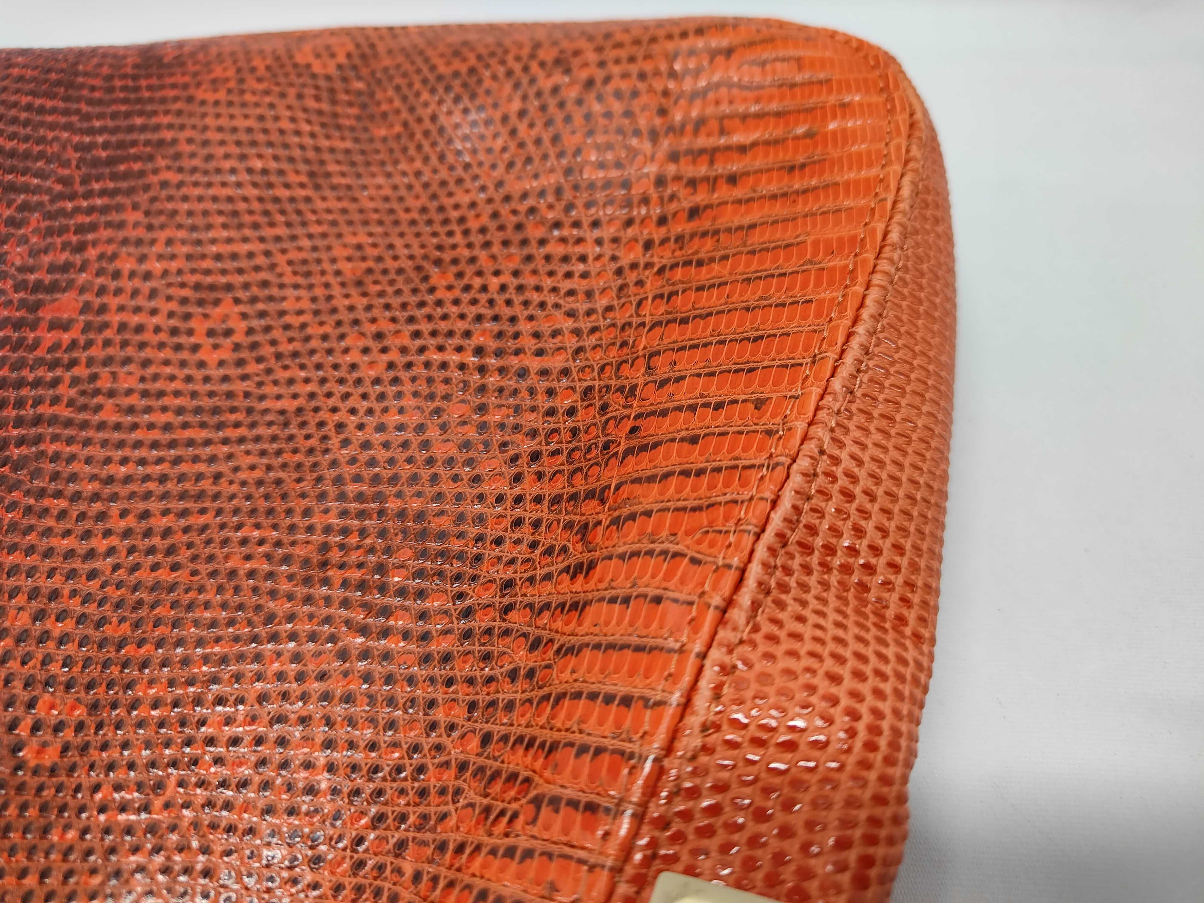Bottega Veneta S/S 2000 Orange Ring Lizard Skin Shoulder Bag
