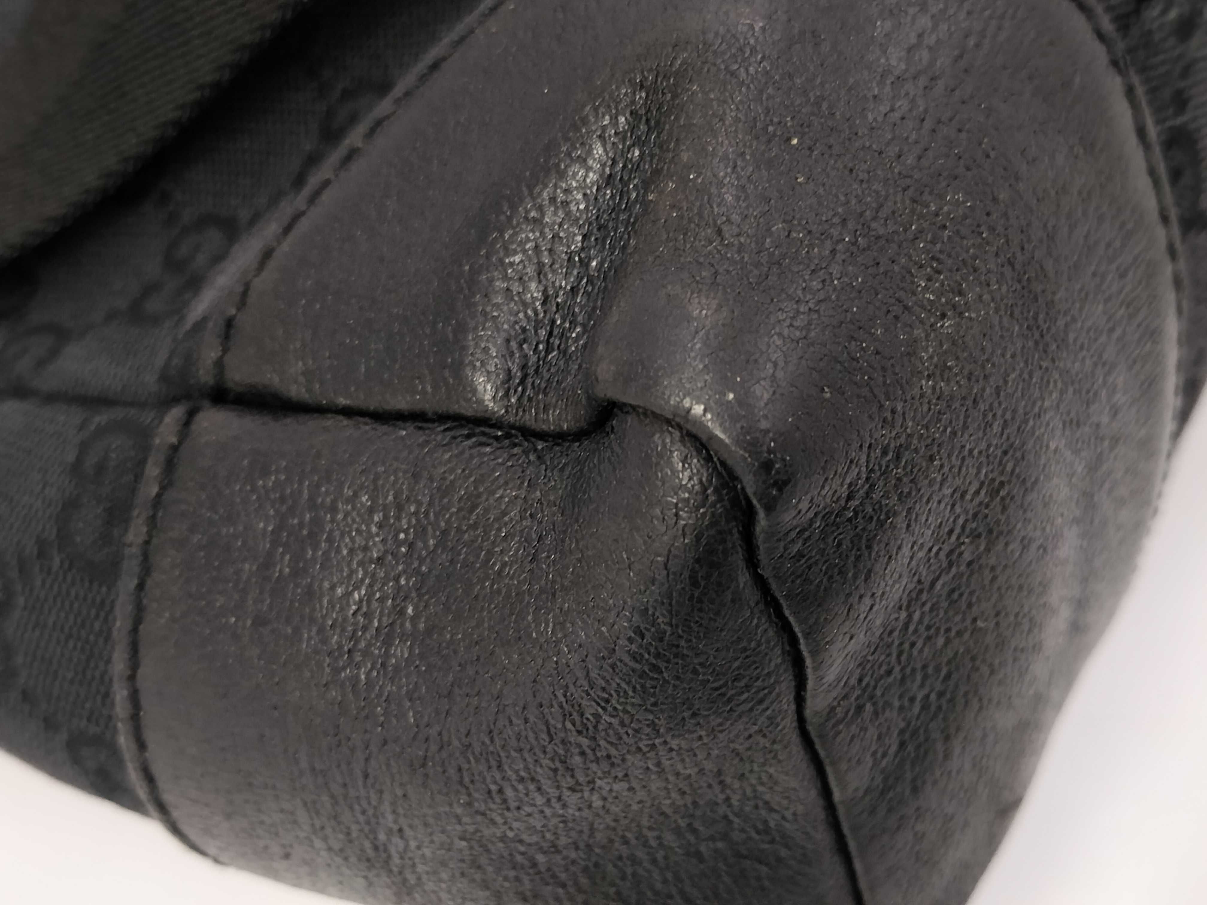 Gucci Black GG Monogram Nylon Messenger Bag