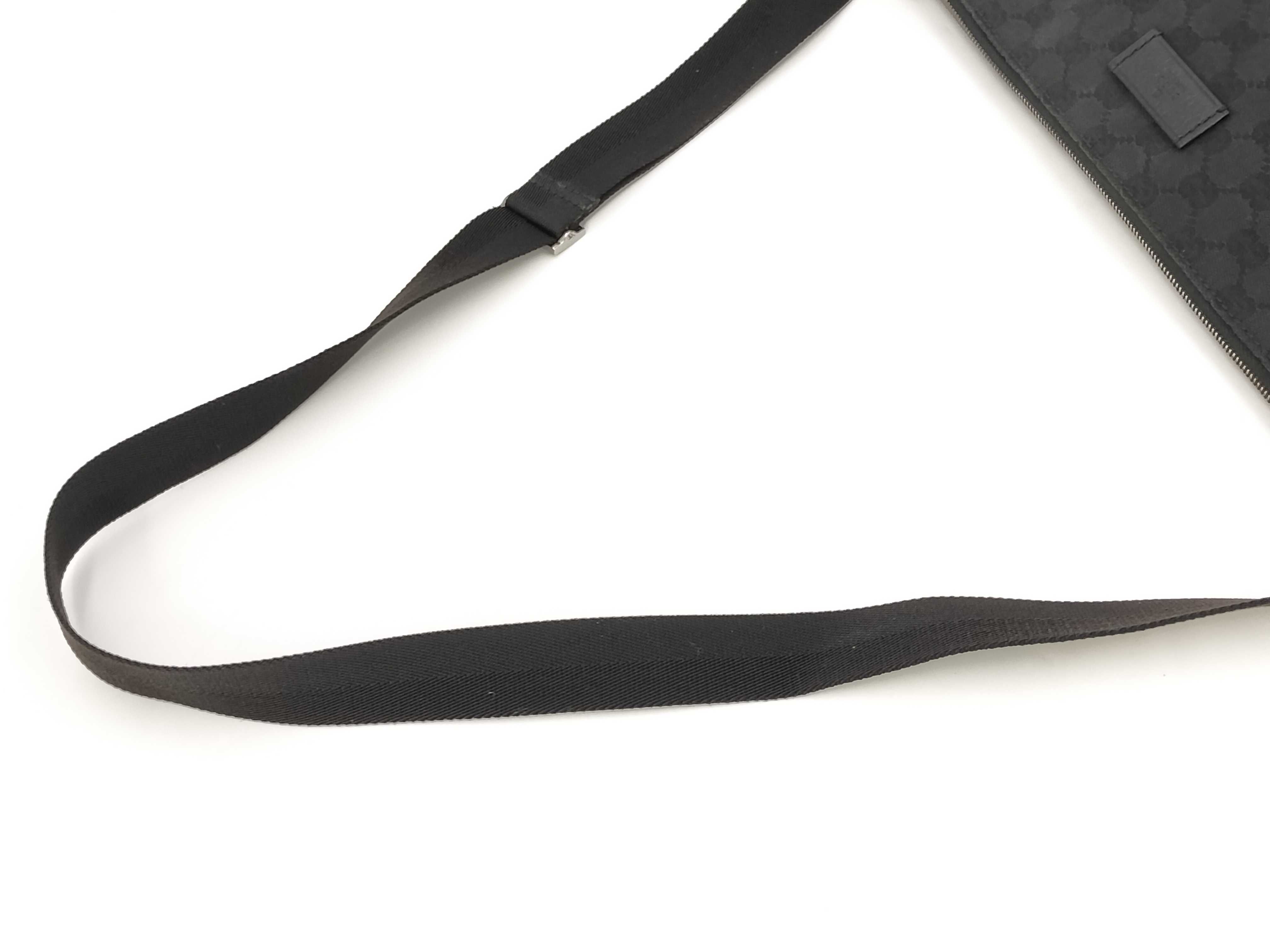 Gucci Black GG Monogram Nylon Messenger Bag
