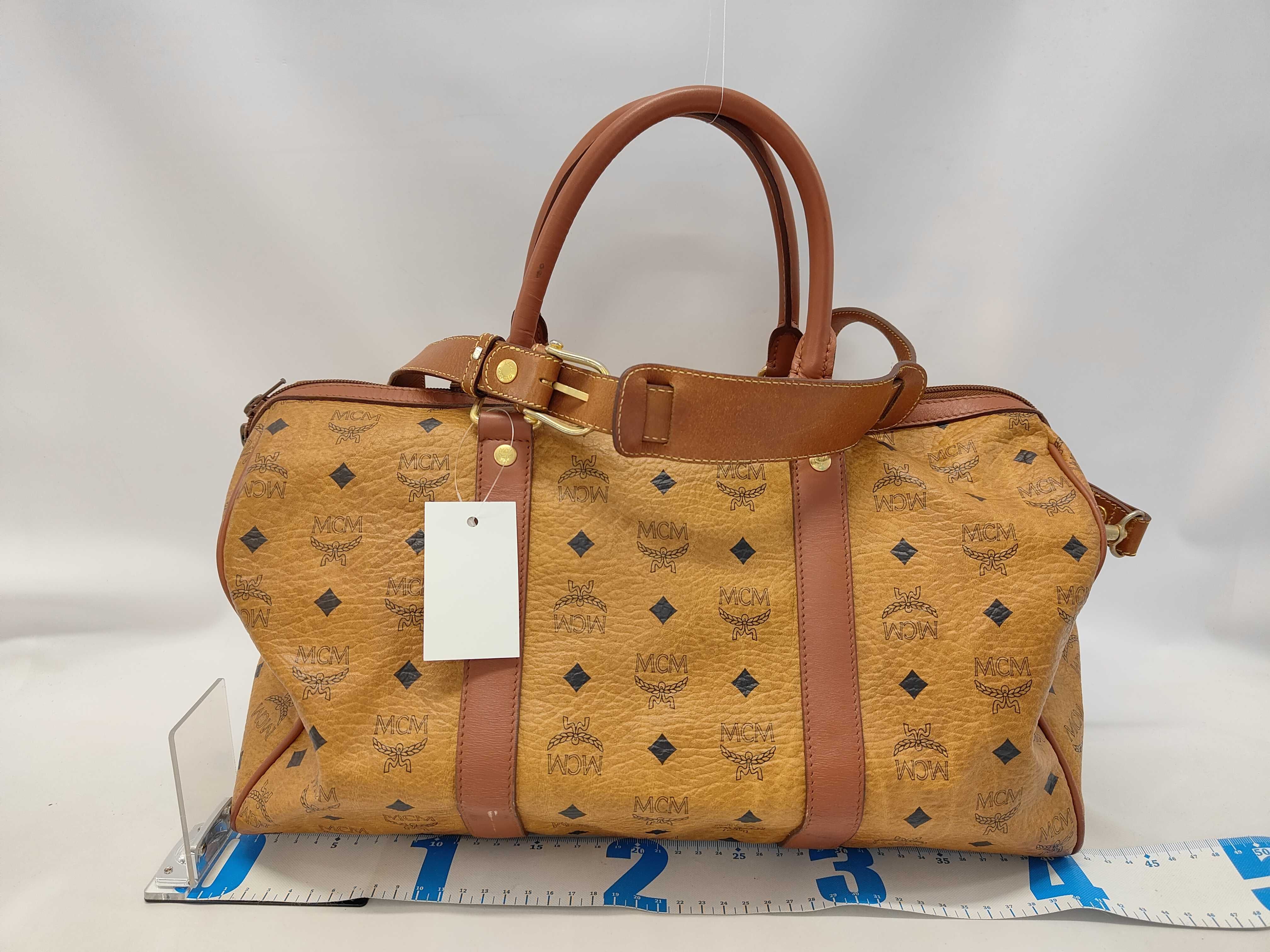 MCM Michael Cromer Golf Collection Boston Duffle Bag, Visetos Canvas, Cognac