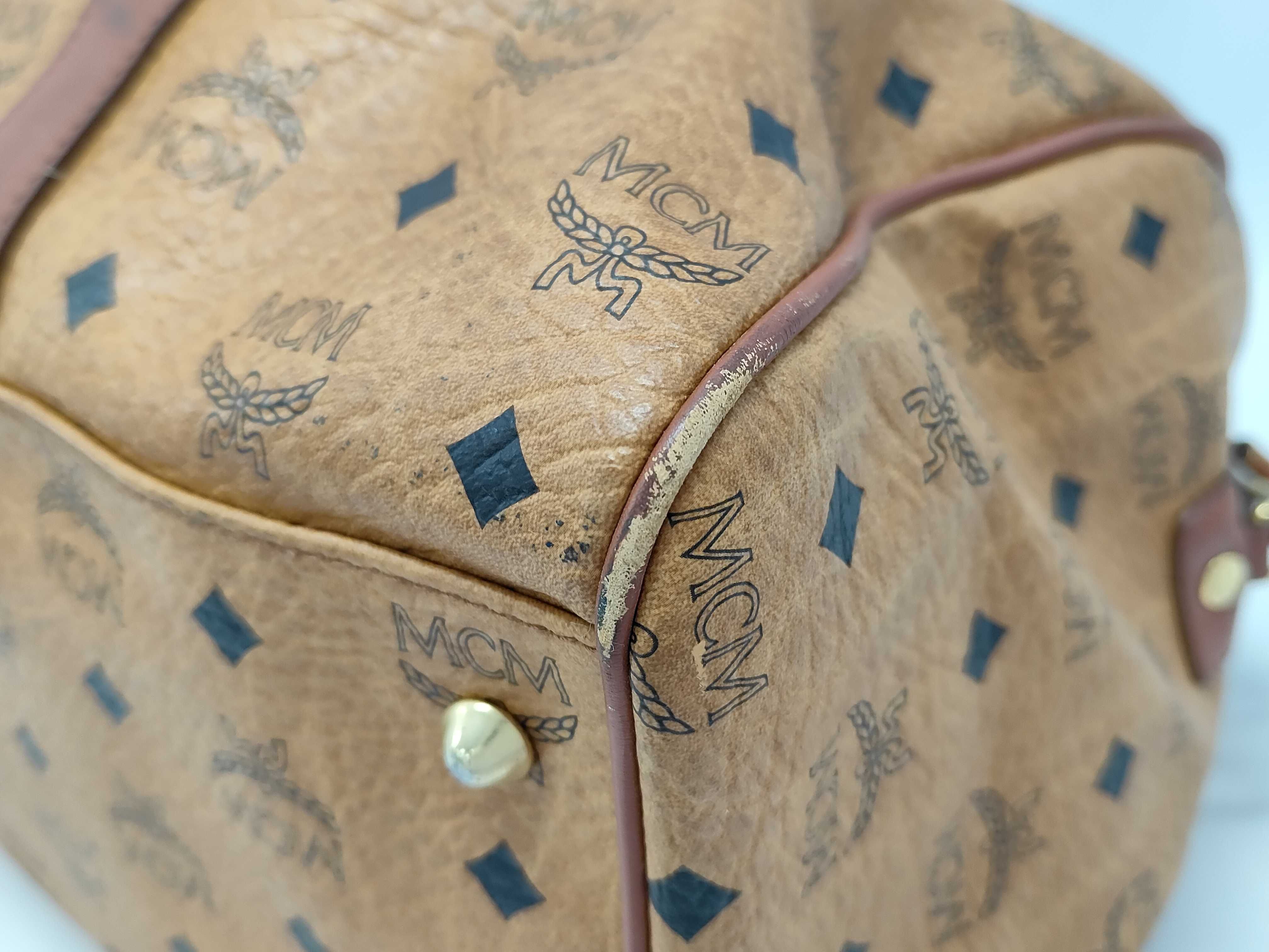 MCM Michael Cromer Golf Collection Boston Duffle Bag, Visetos Canvas, Cognac