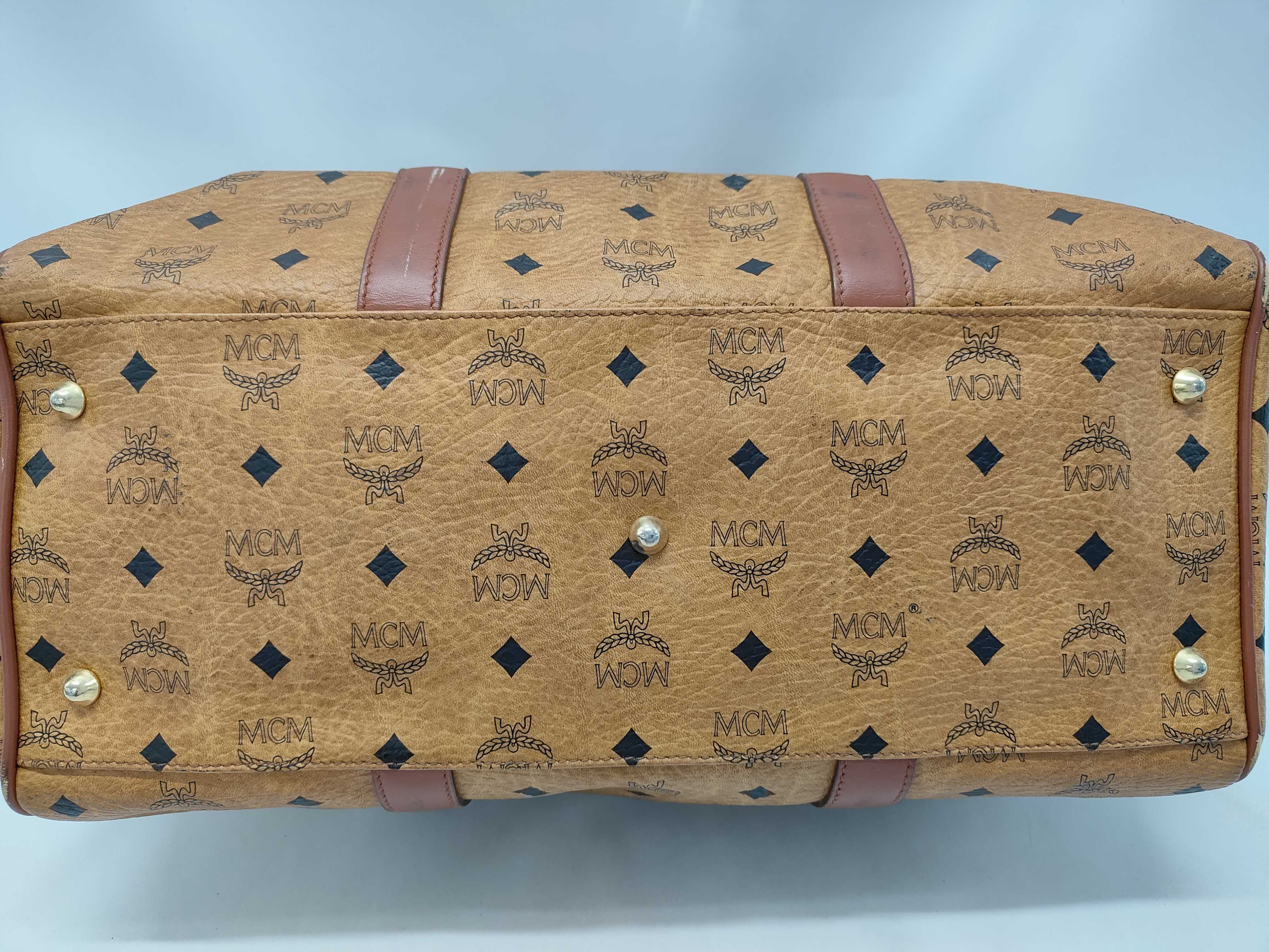 MCM Michael Cromer Golf Collection Boston Duffle Bag, Visetos Canvas, Cognac