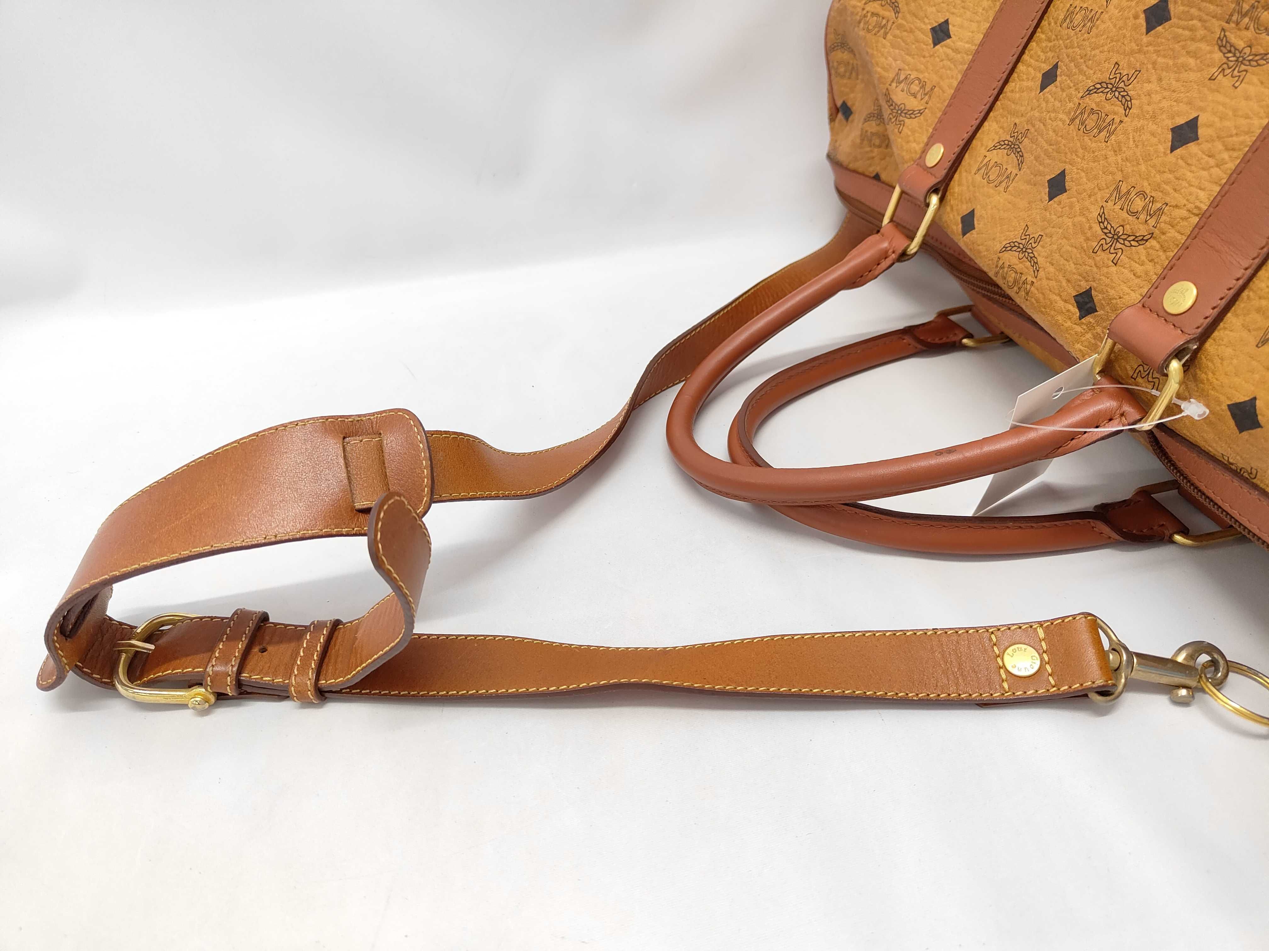 MCM Michael Cromer Golf Collection Boston Duffle Bag, Visetos Canvas, Cognac