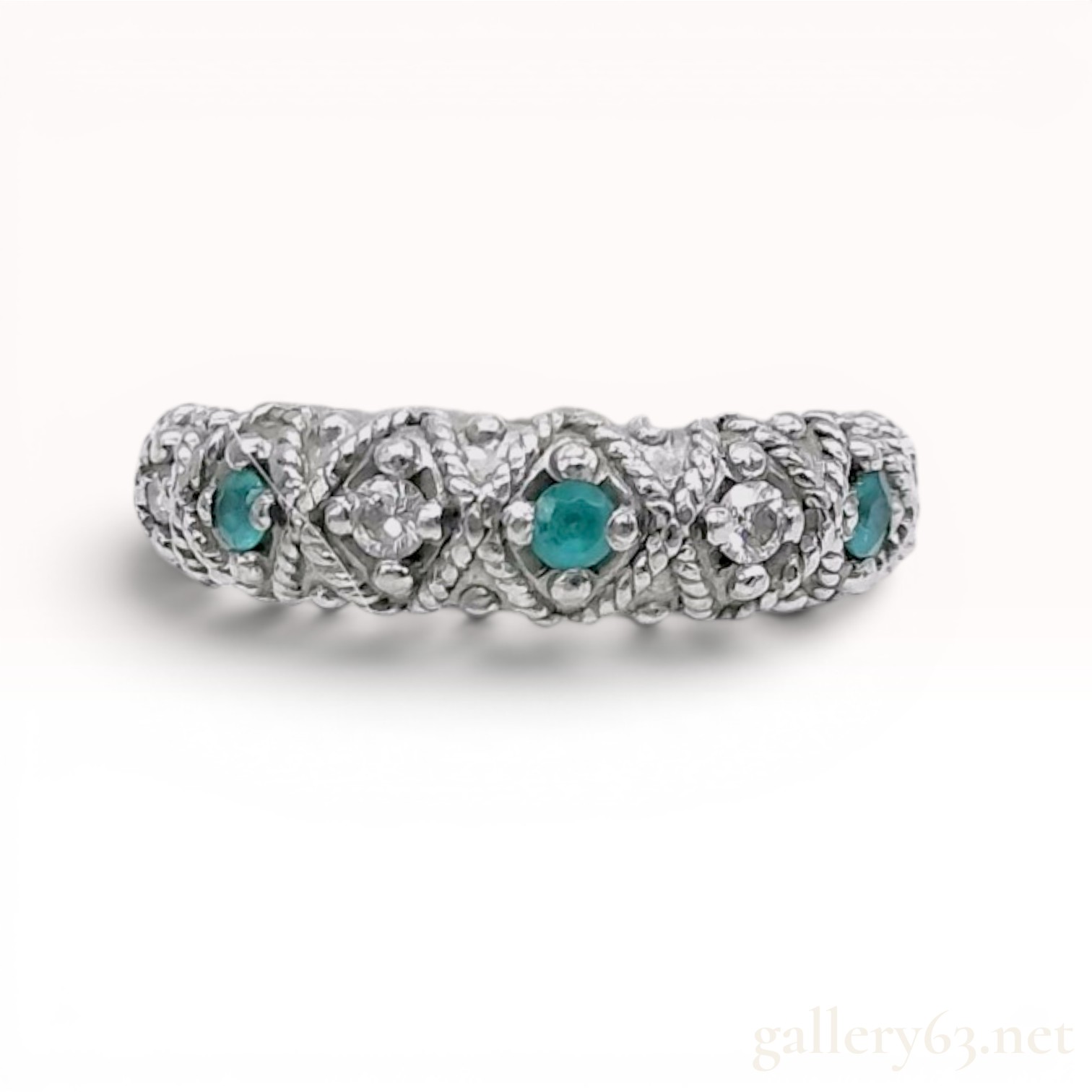 Platinum, Neon Paraiba Tourmaline and Diamond Band