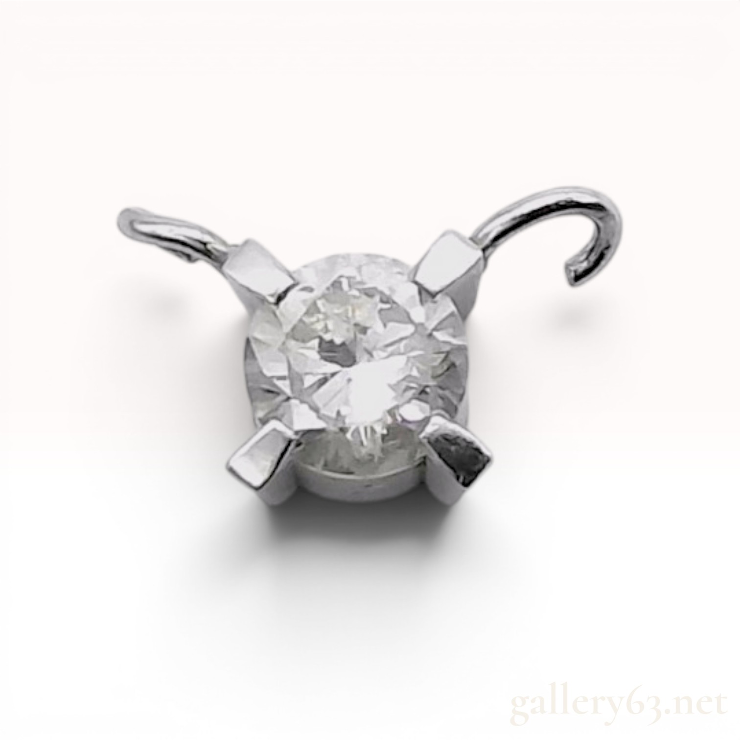 Platinum and Diamond Solitaire Slide Pendant