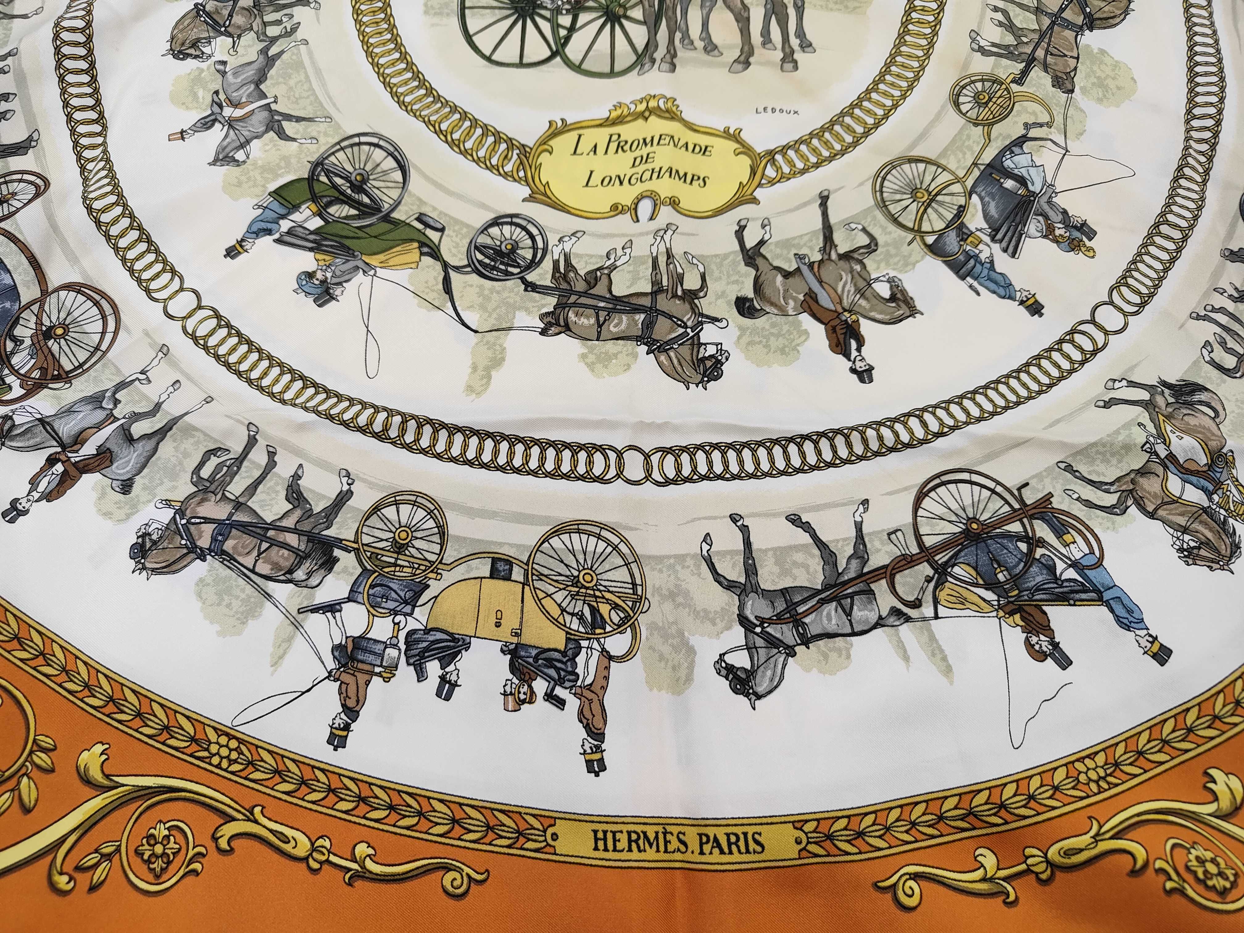 Hermes La Promenade de Longchamps Silk Scarf by Philippe Ledoux