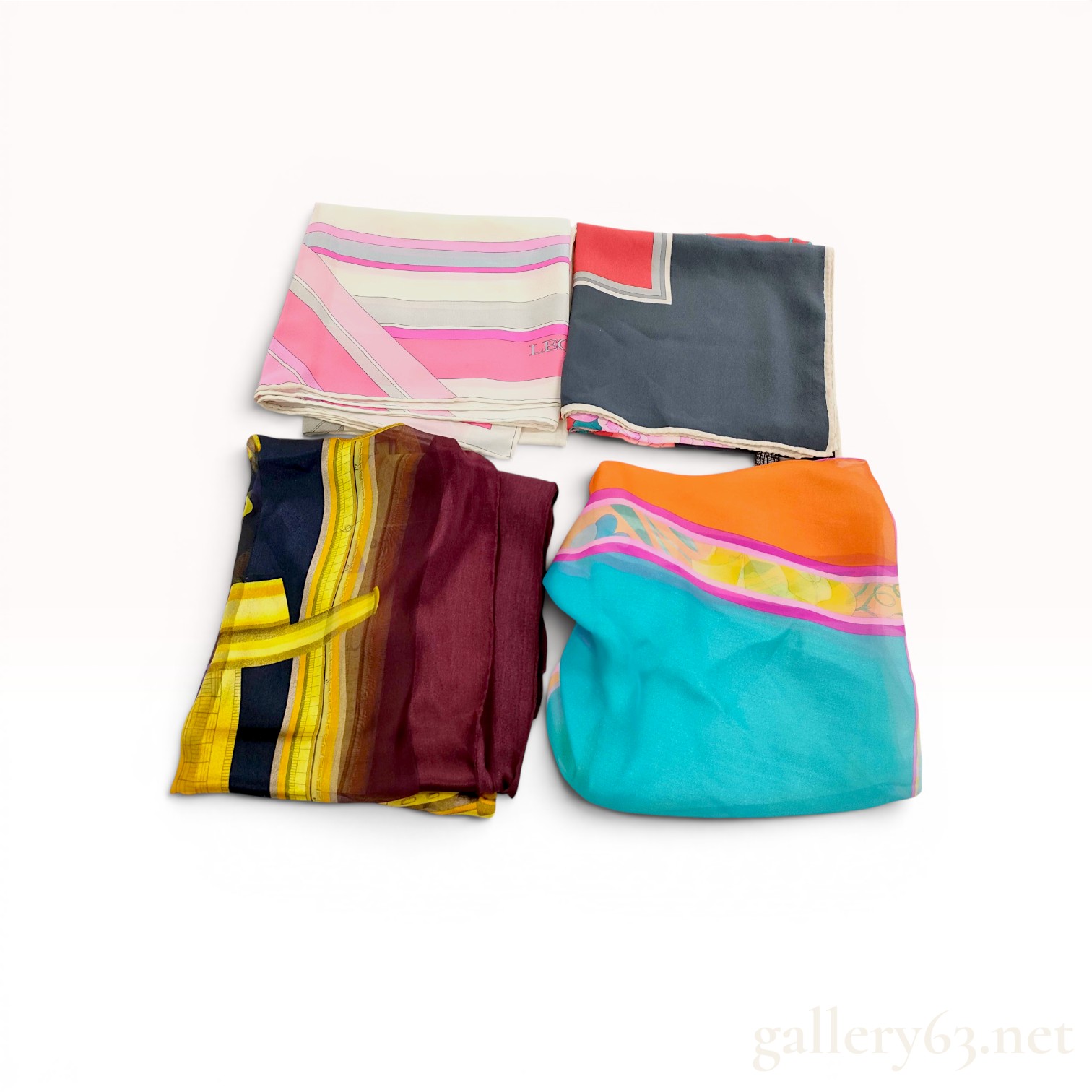 A Collection of Designer Silk Scarves by Leonard Paris