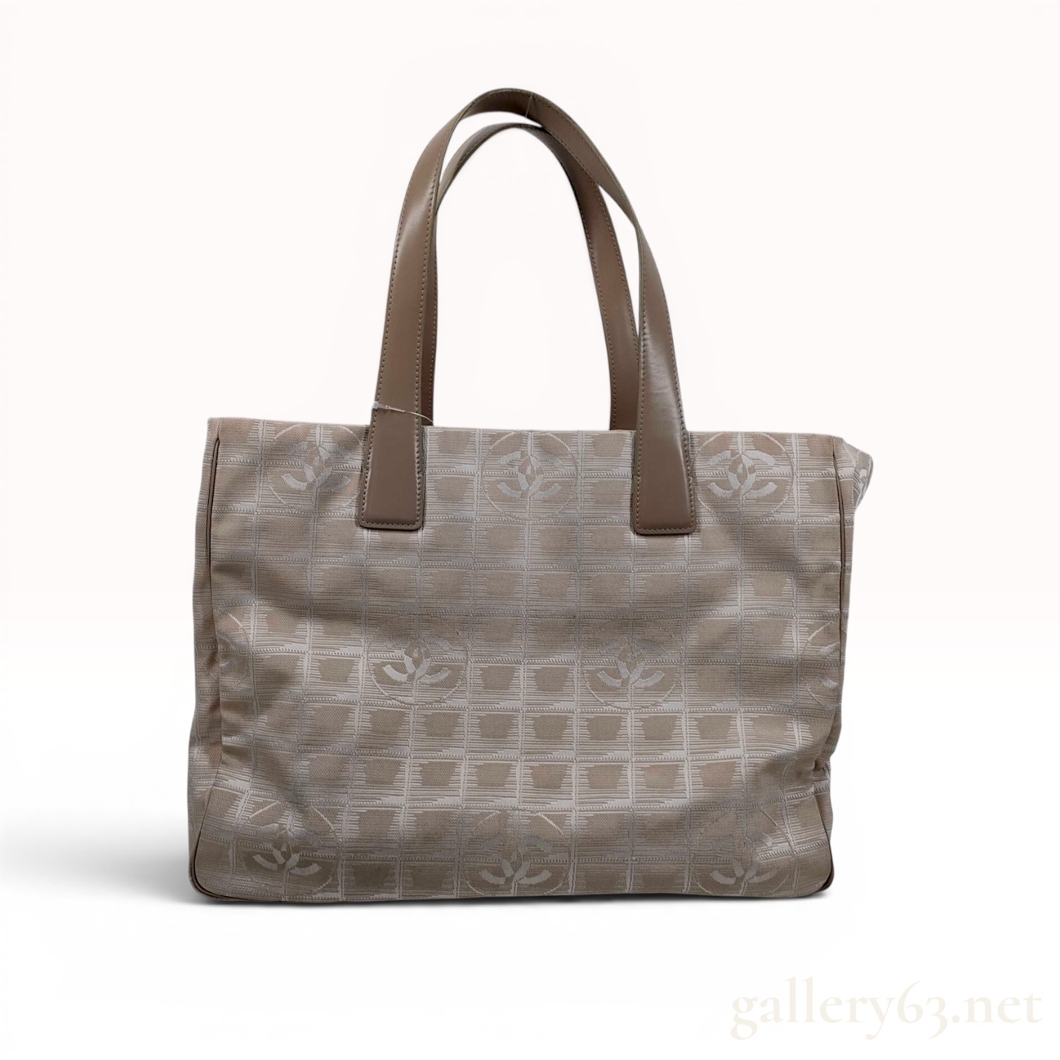 Chanel New Travel Line MM Tote Bag in Beige Jacquard