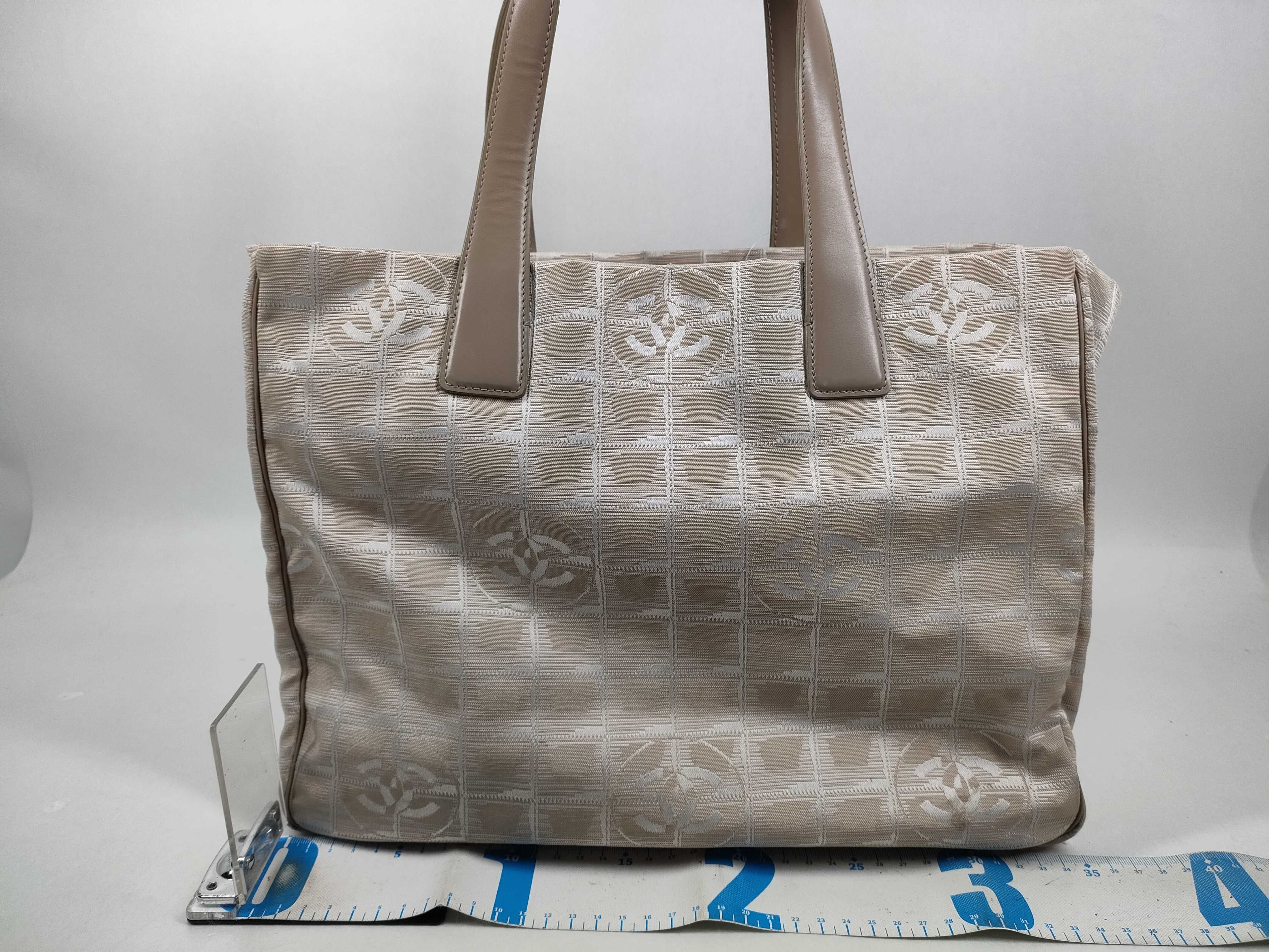 Chanel New Travel Line MM Tote Bag in Beige Jacquard