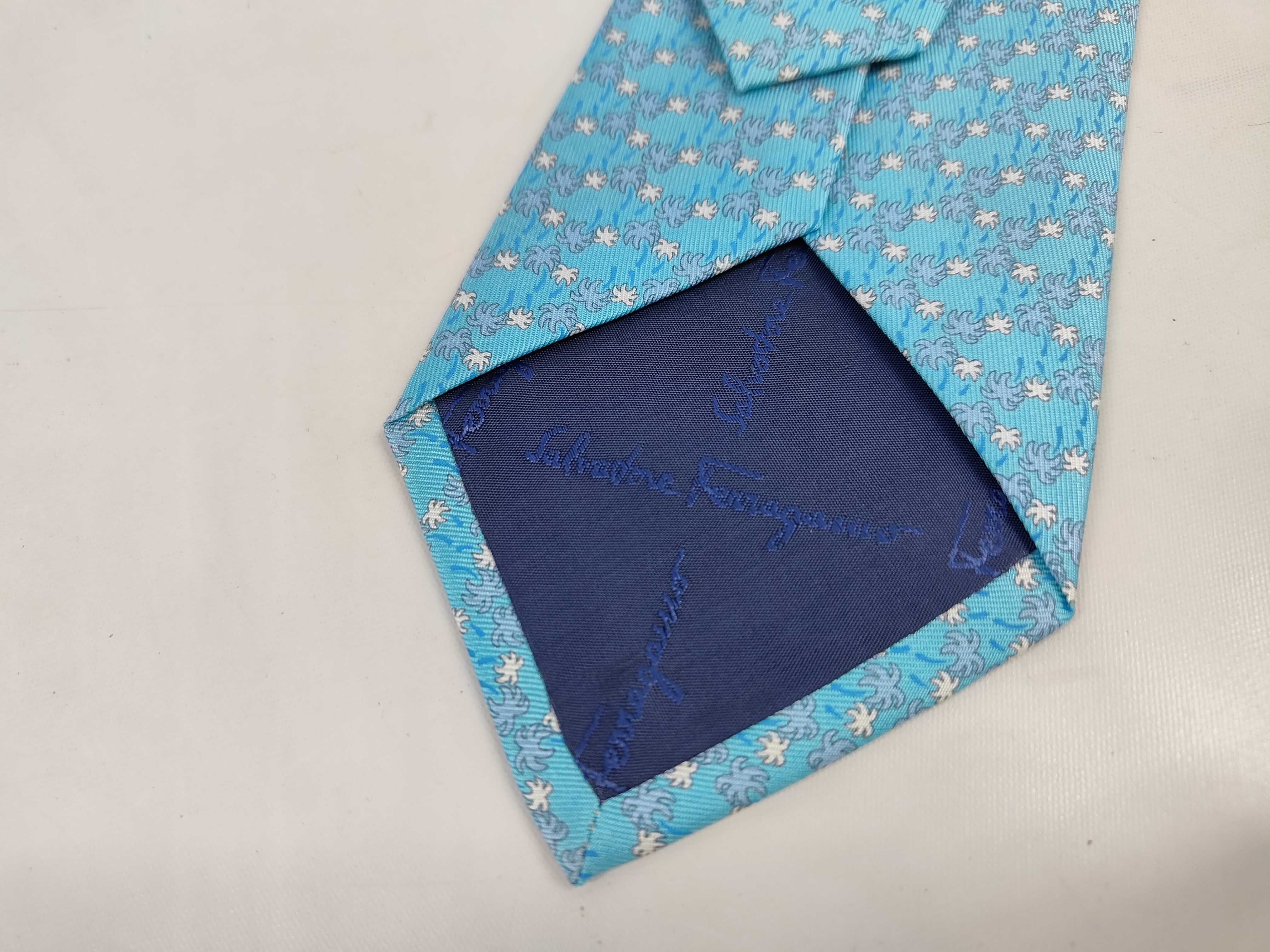 Two Designer Silk Neckties by Salvatore Ferragamo and Etro Milano w/Box