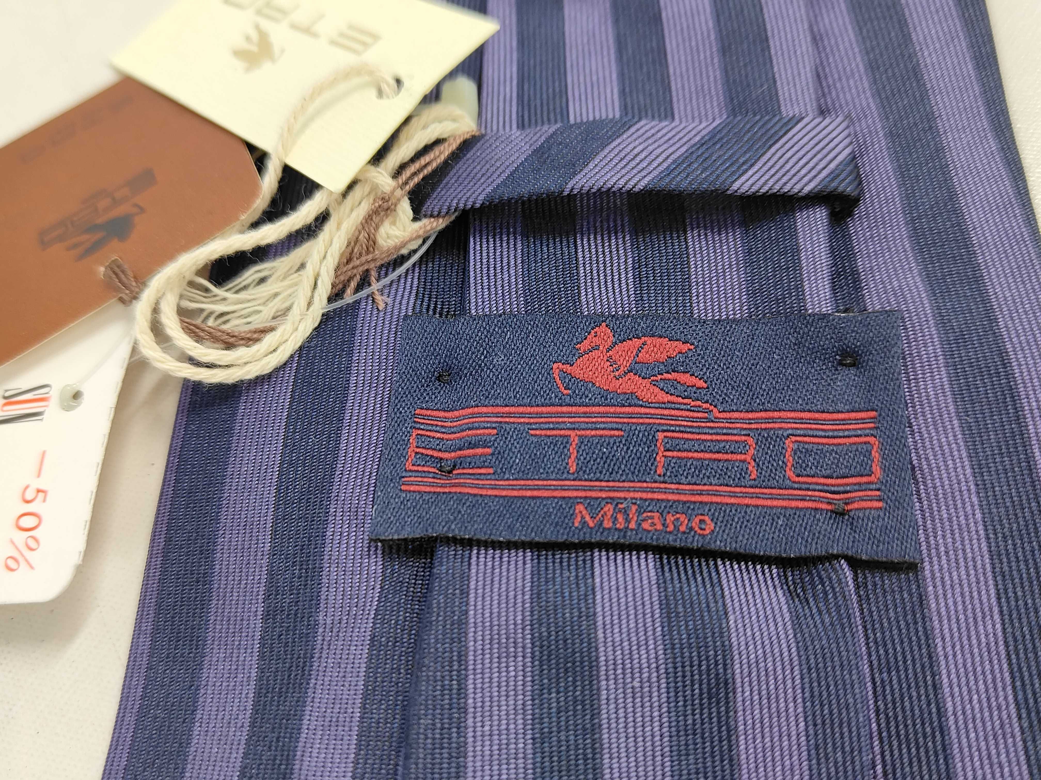 Two Designer Silk Neckties by Salvatore Ferragamo and Etro Milano w/Box