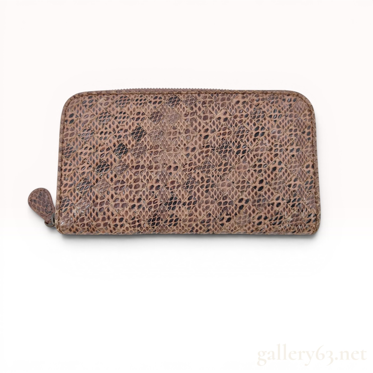 Bottega Veneta Intrecciato Python Zip-Around Wallet