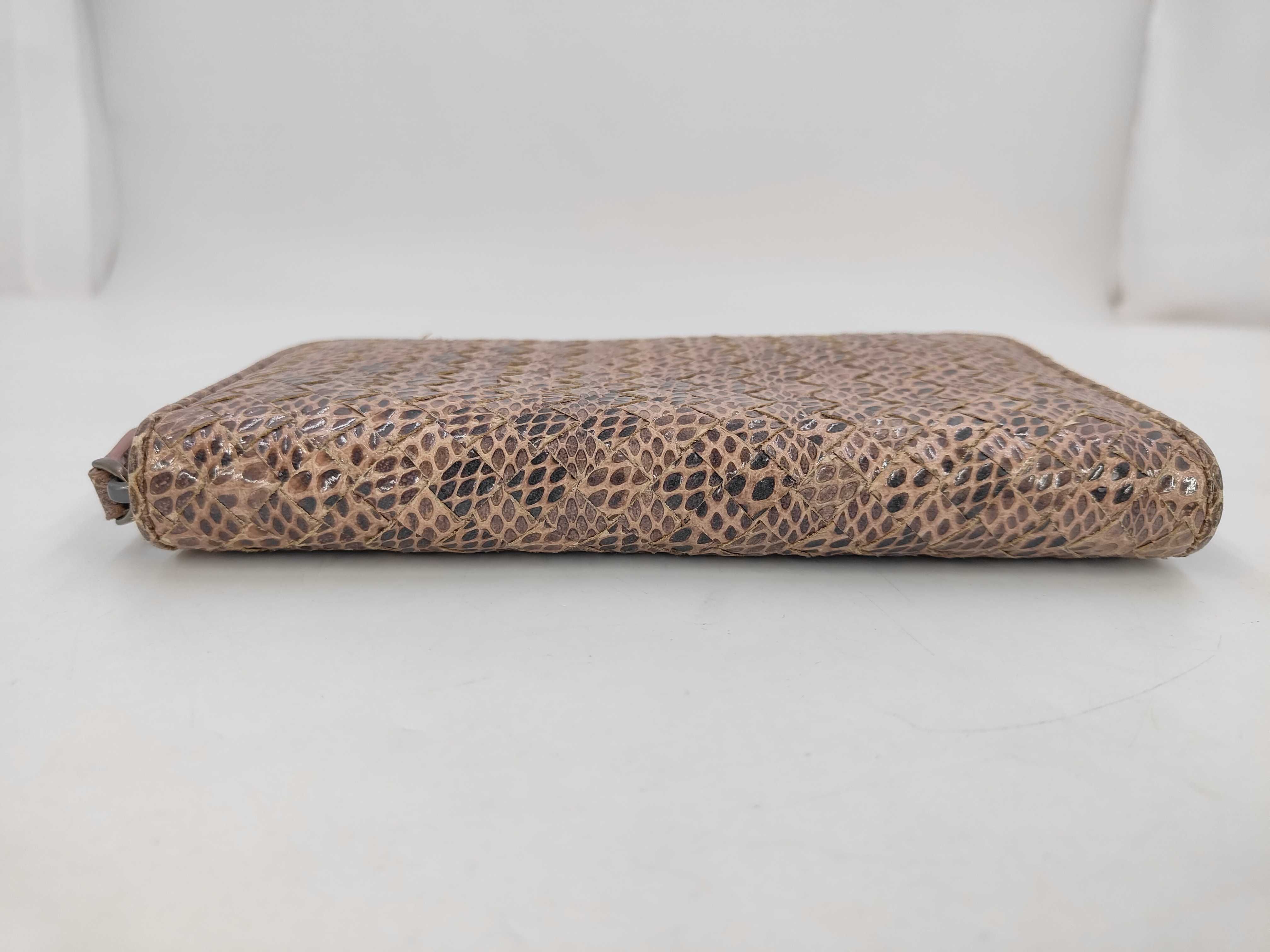 Bottega Veneta Intrecciato Python Zip-Around Wallet