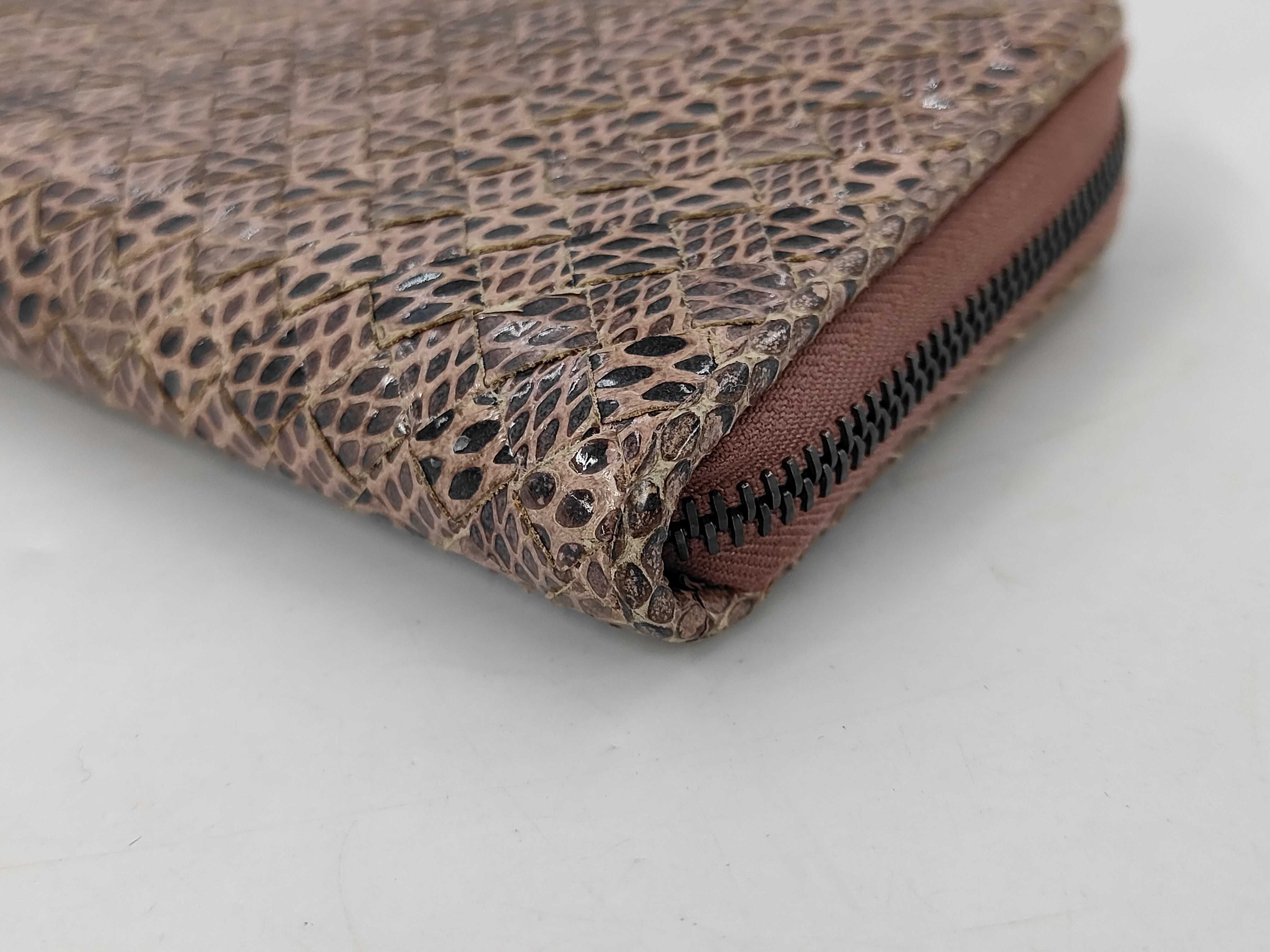 Bottega Veneta Intrecciato Python Zip-Around Wallet