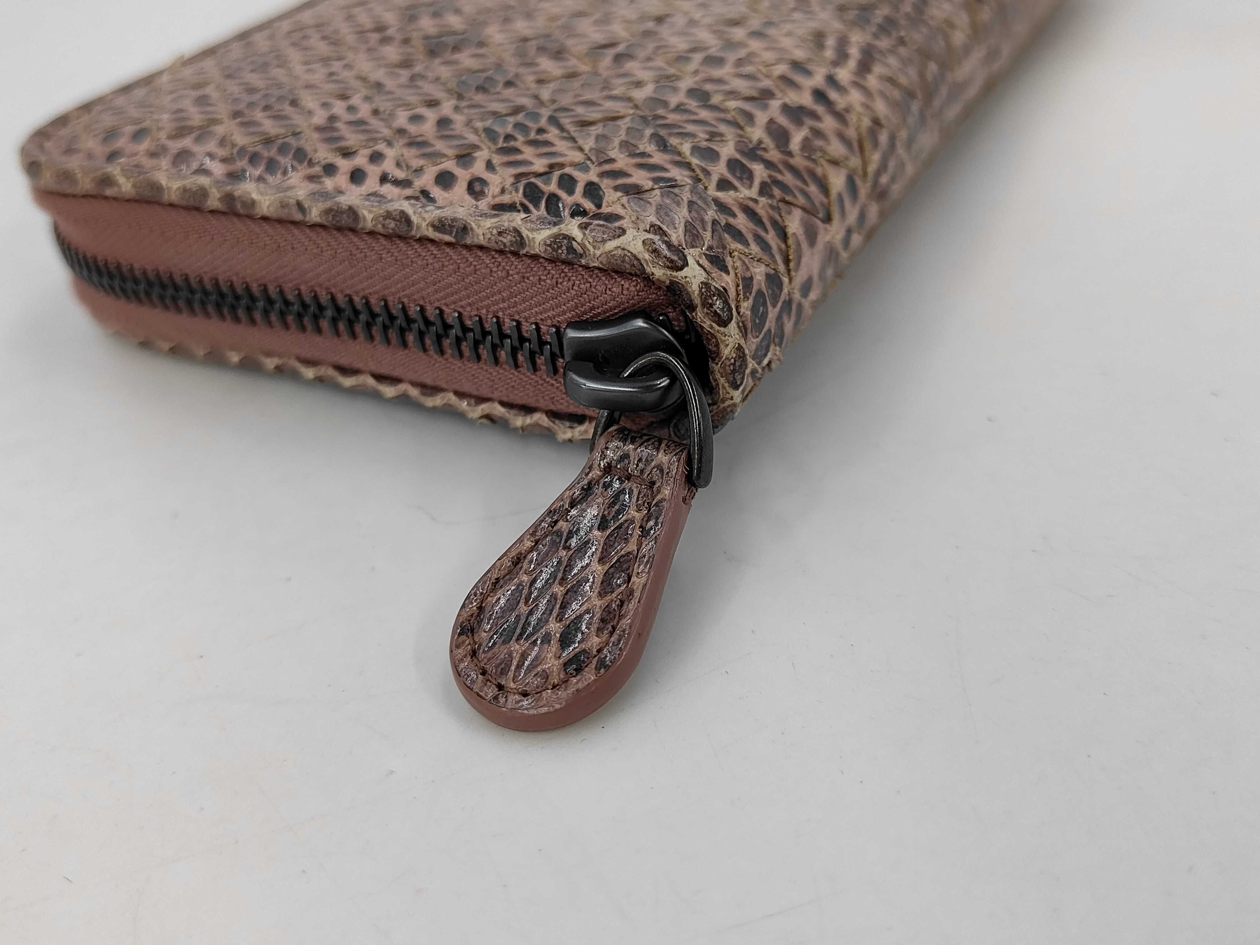 Bottega Veneta Intrecciato Python Zip-Around Wallet