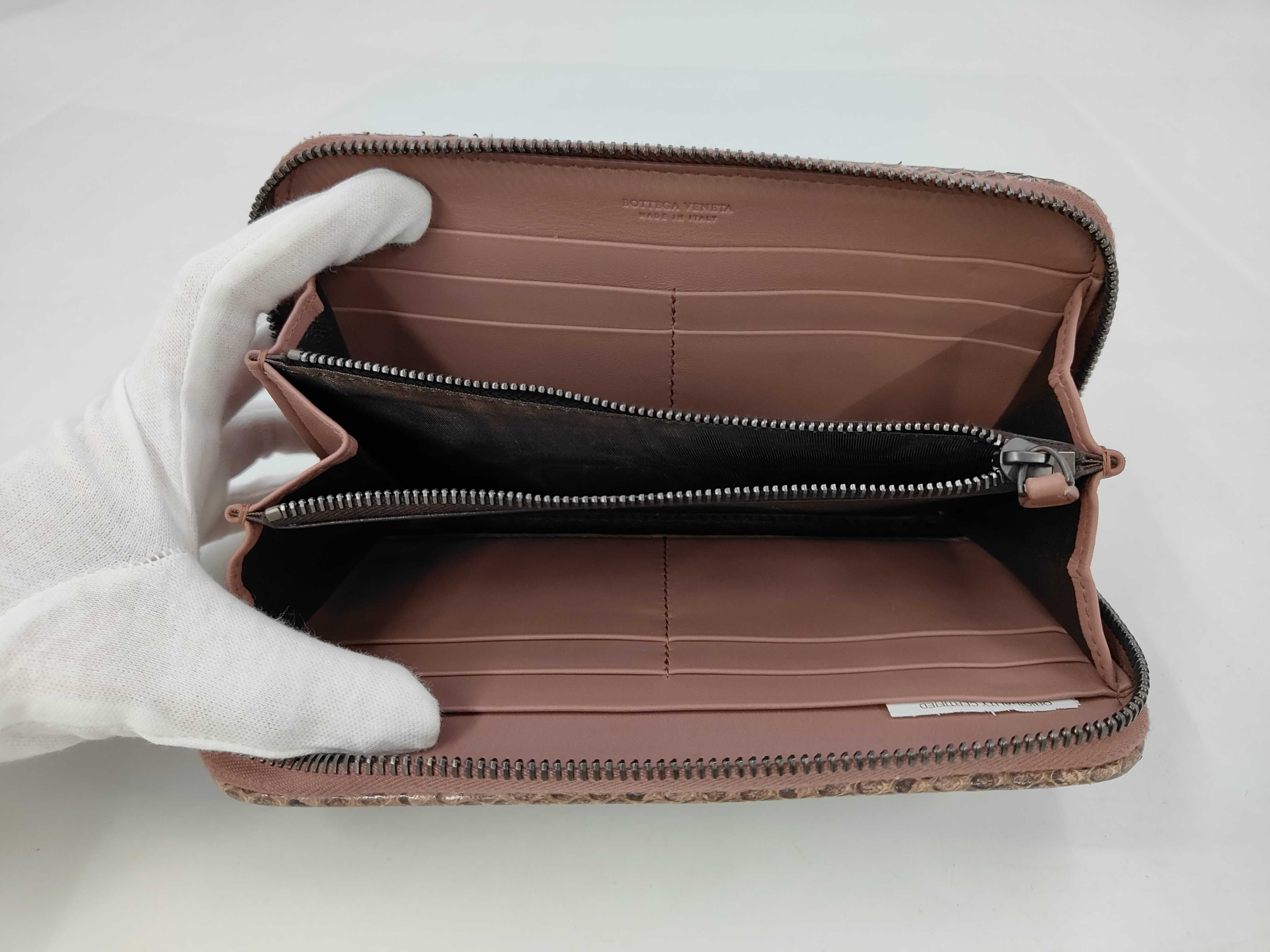 Bottega Veneta Intrecciato Python Zip-Around Wallet