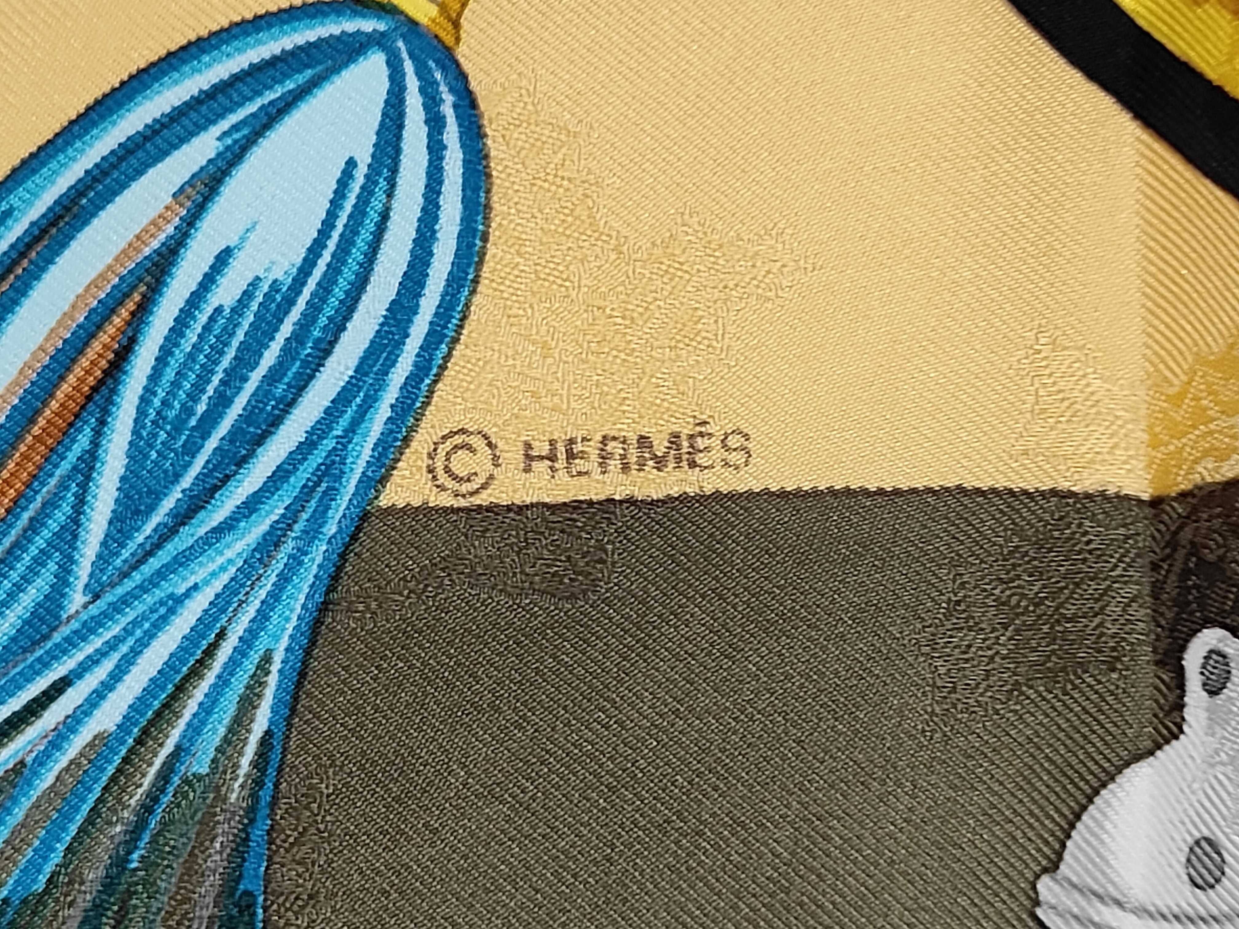 Hermes Plumes et Grelots Silk Jacquard Scarf by Julia Abadie