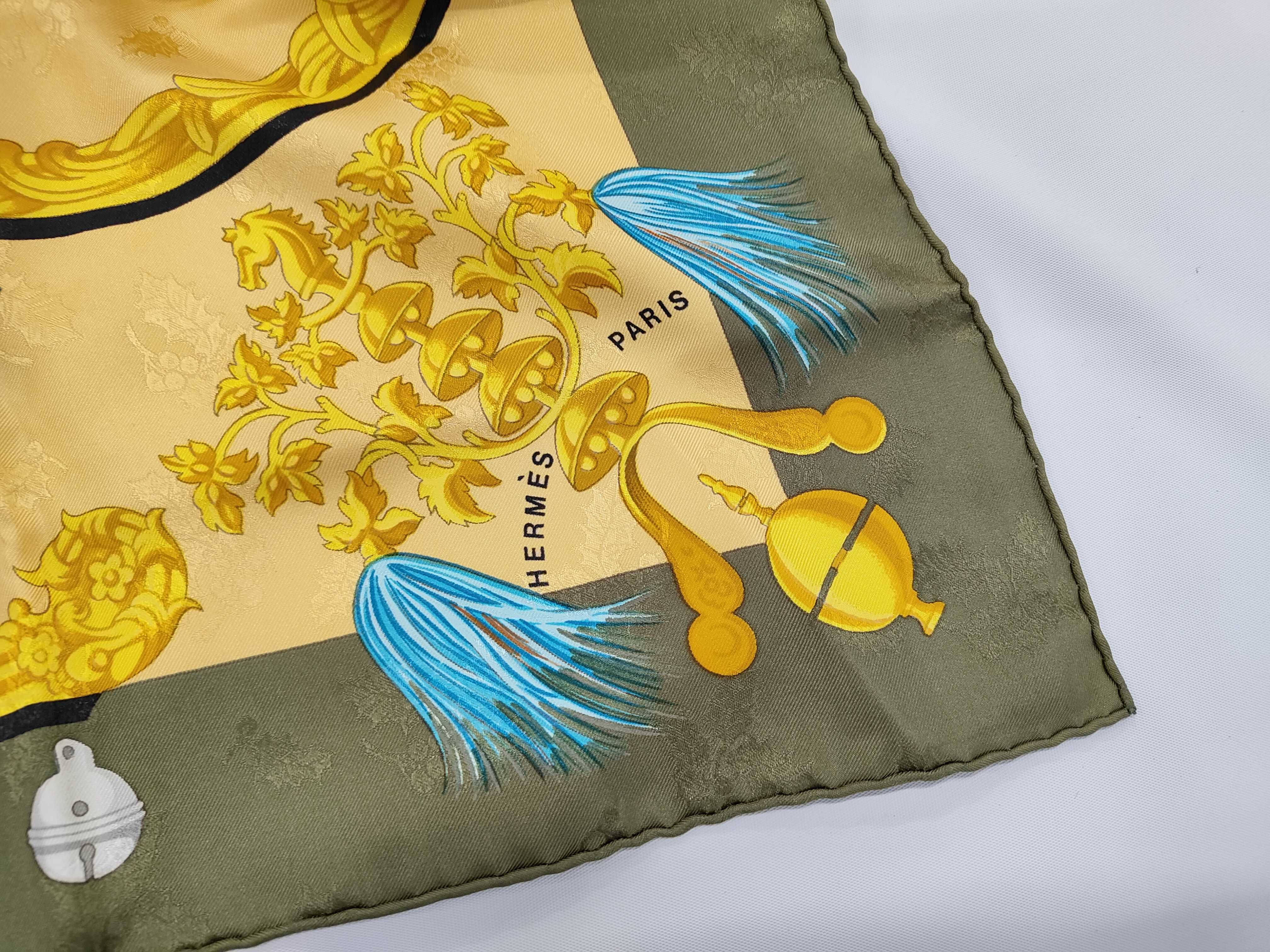 Hermes Plumes et Grelots Silk Jacquard Scarf by Julia Abadie