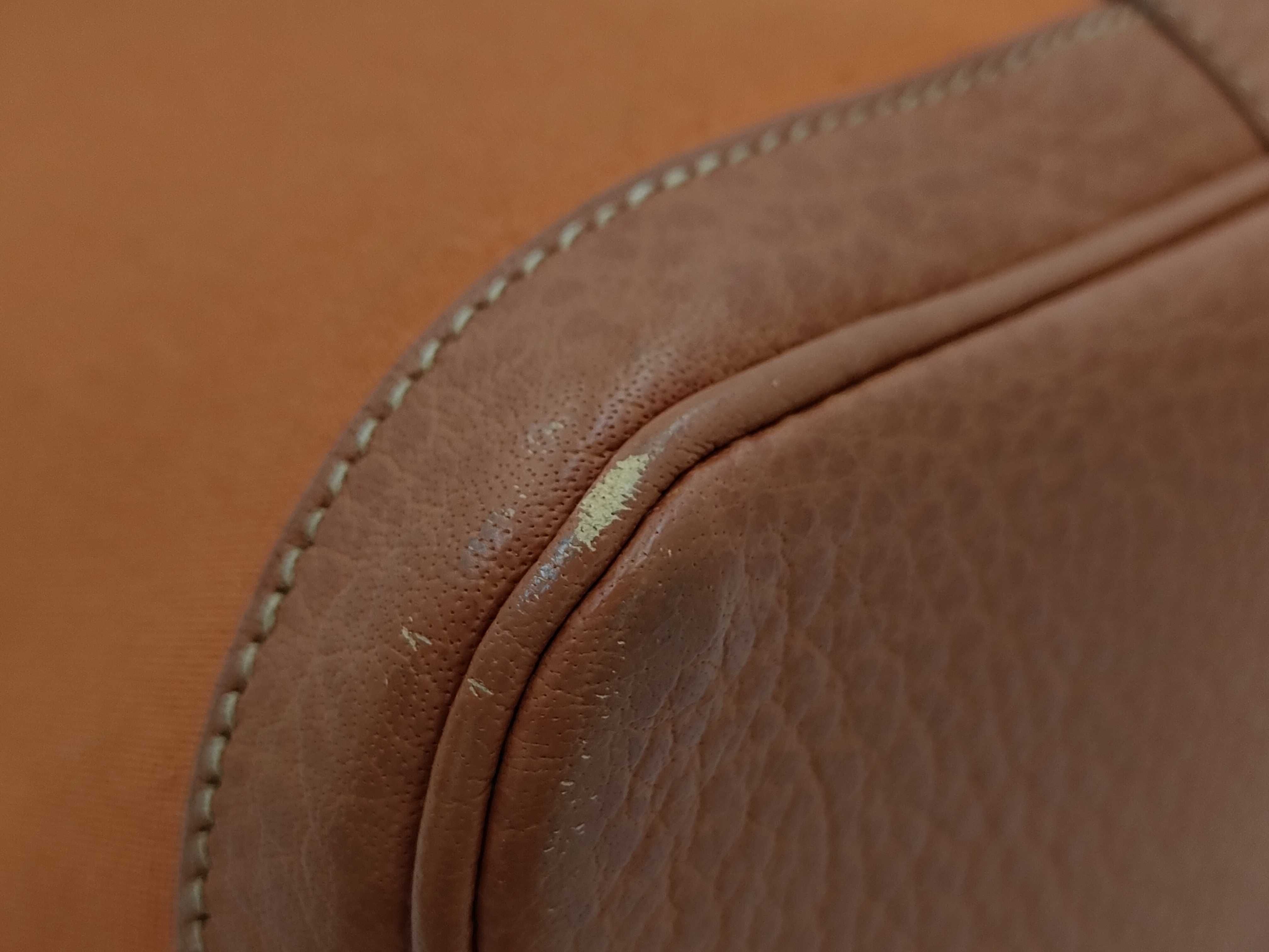 Hermes Garden Party 36 Orange Canvas and Brown Leather Tote Bag