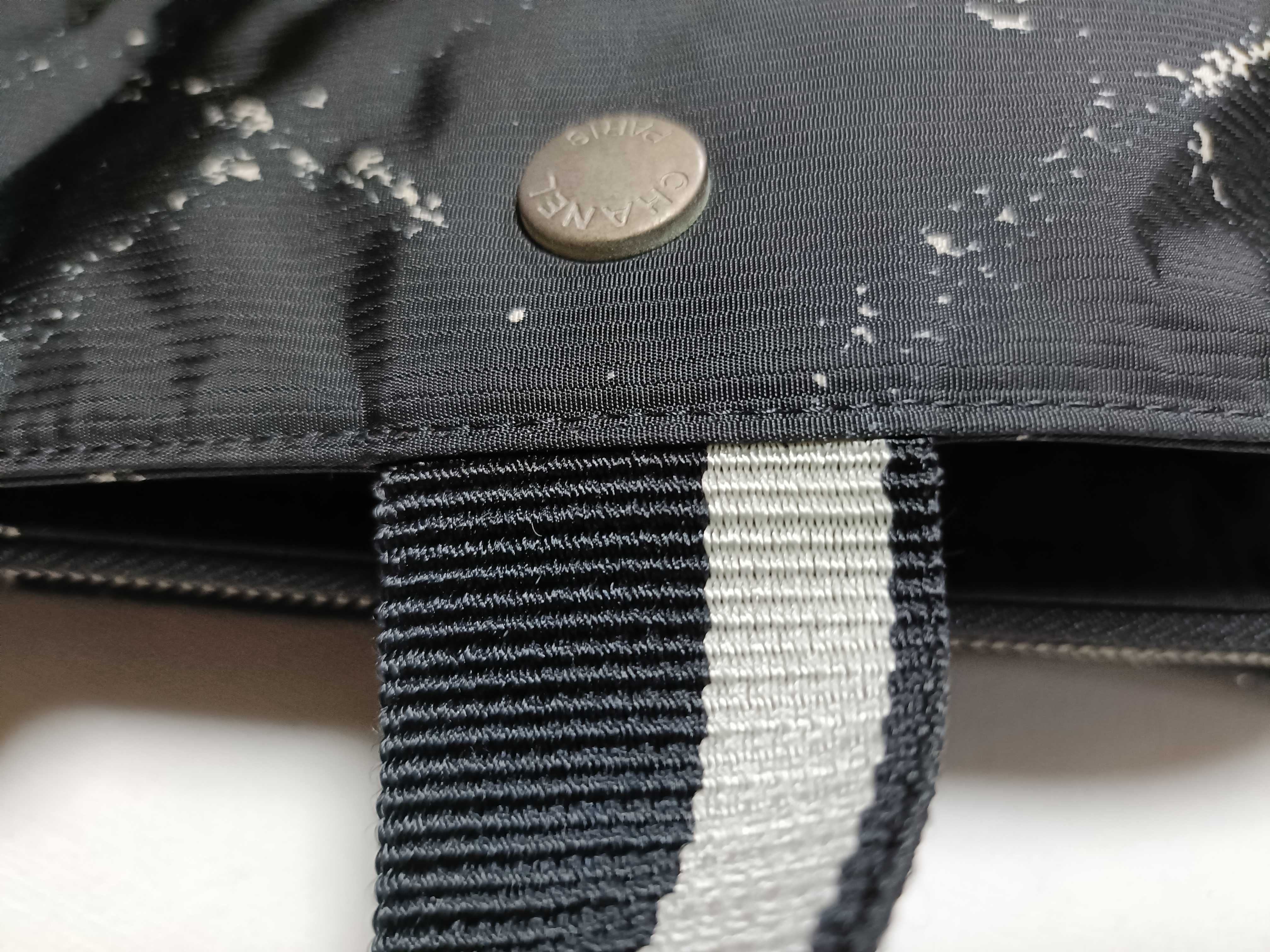 Chanel Travel Line Black Nylon Boston Travel Bag