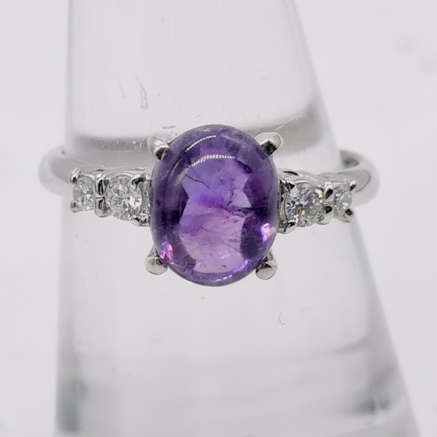 Platinum Amethyst and Diamond Dress Ring