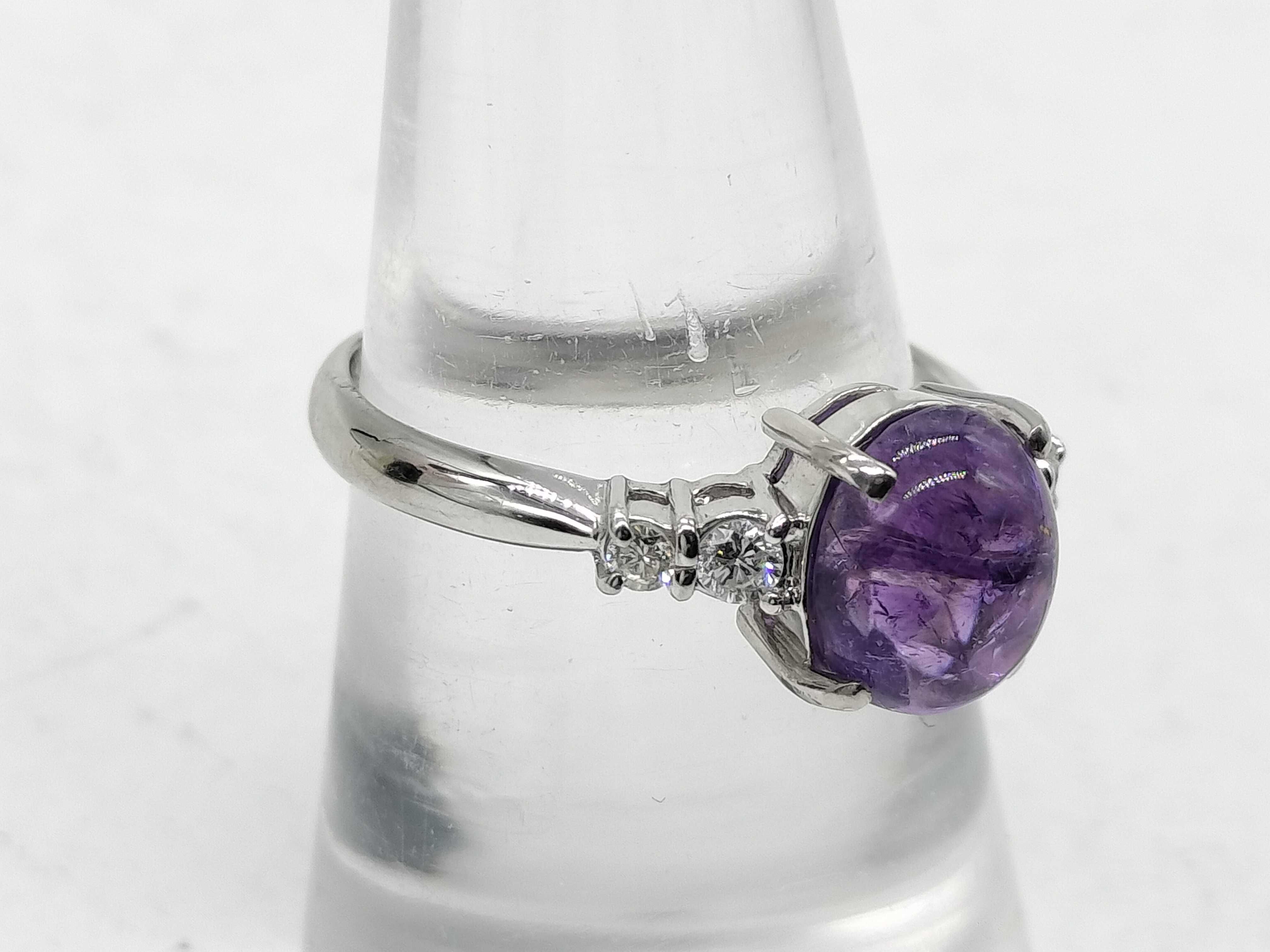 Platinum Amethyst and Diamond Dress Ring