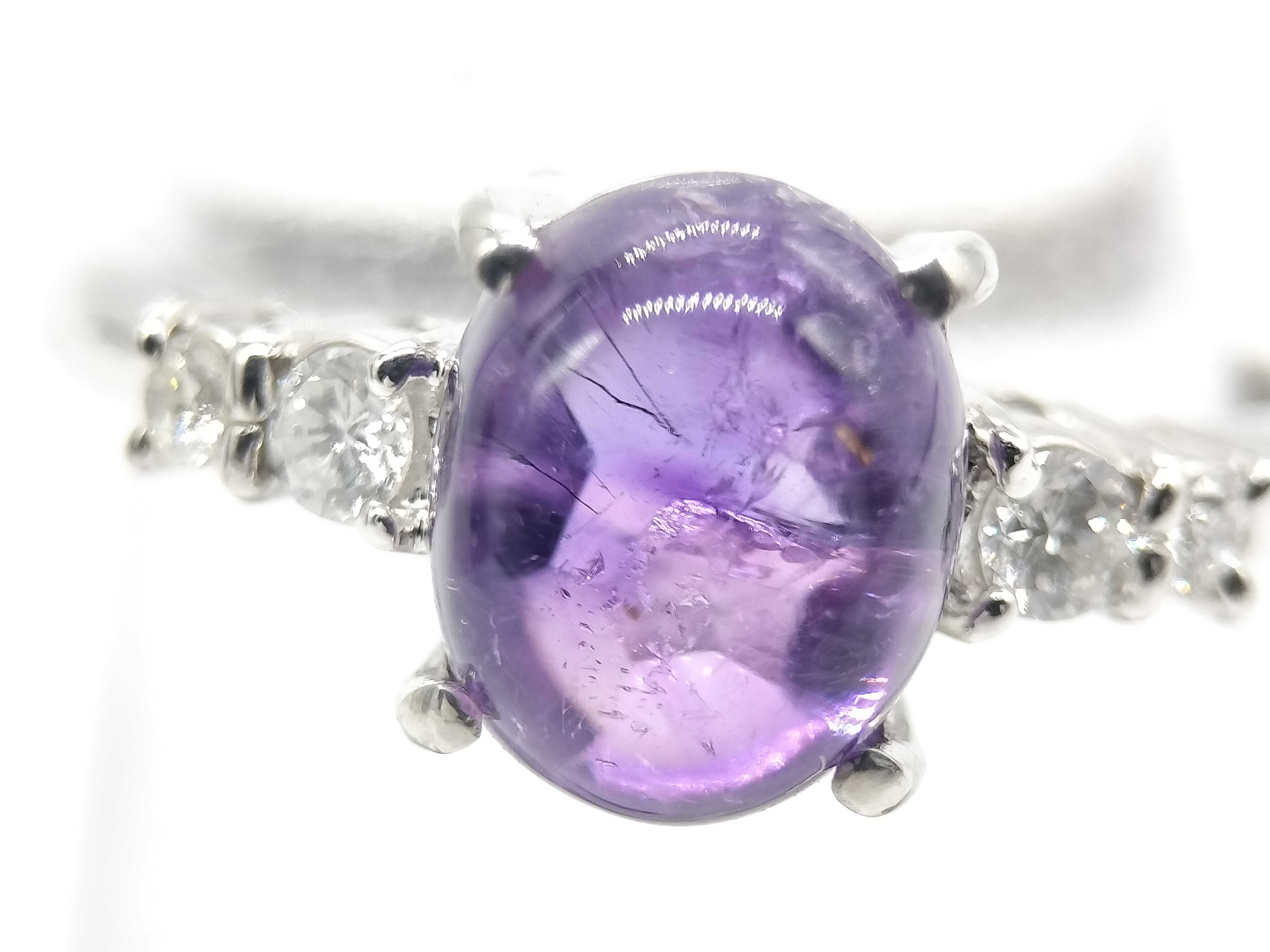 Platinum Amethyst and Diamond Dress Ring