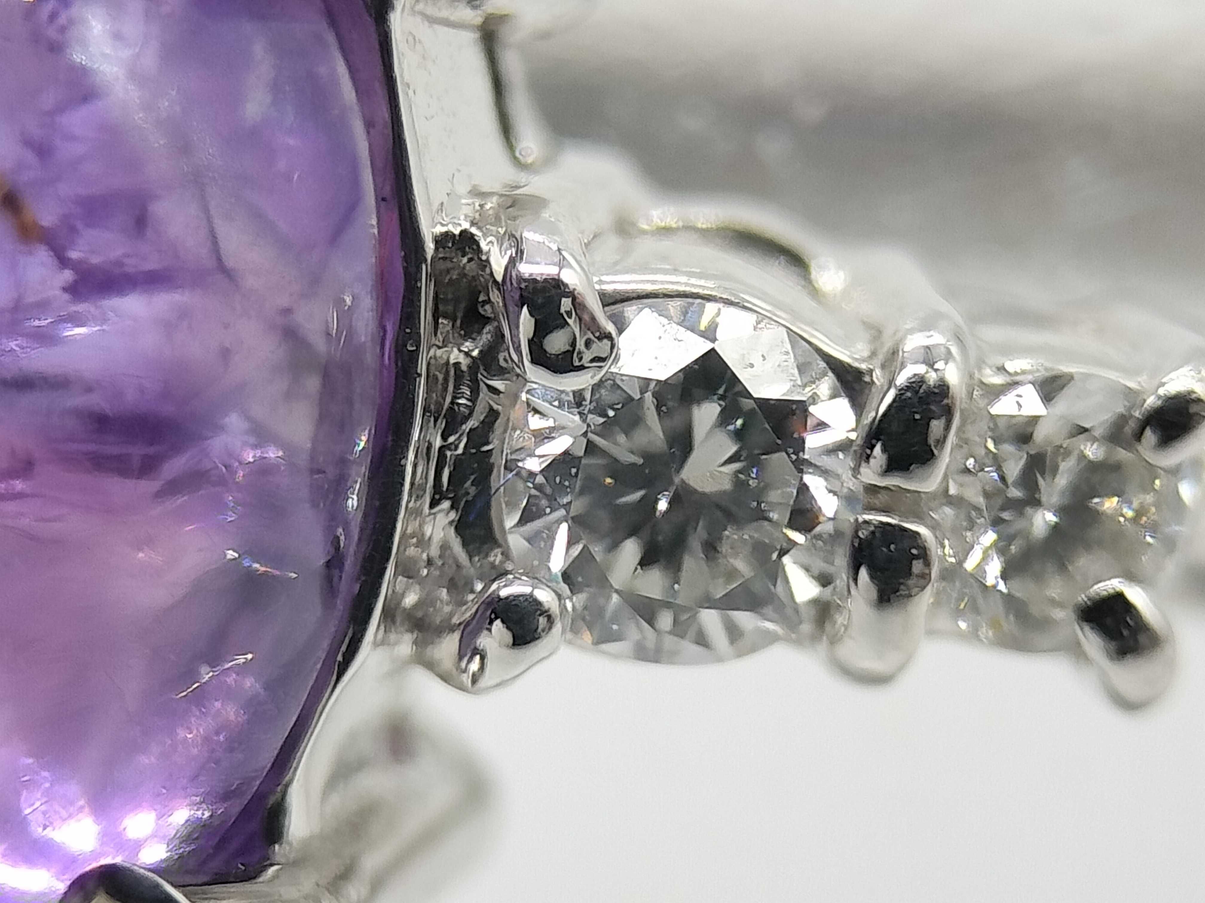 Platinum Amethyst and Diamond Dress Ring