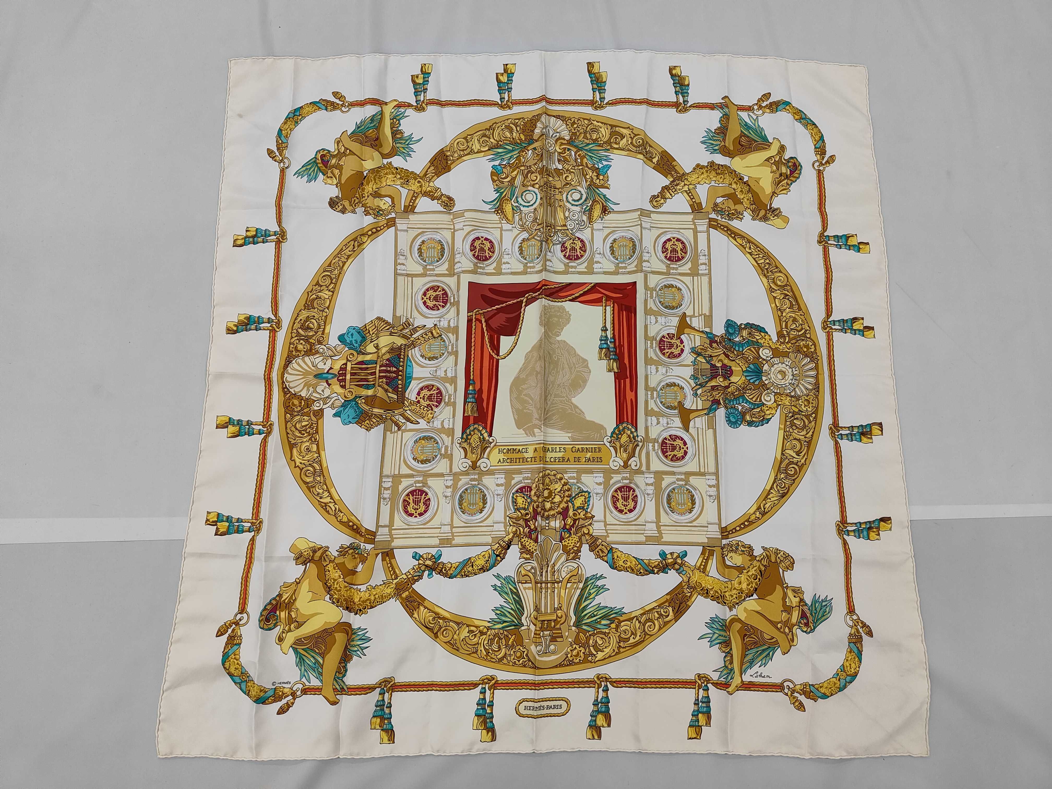 Hermes Silk Carre Scarf Hommage a Charles Garnier by Latham