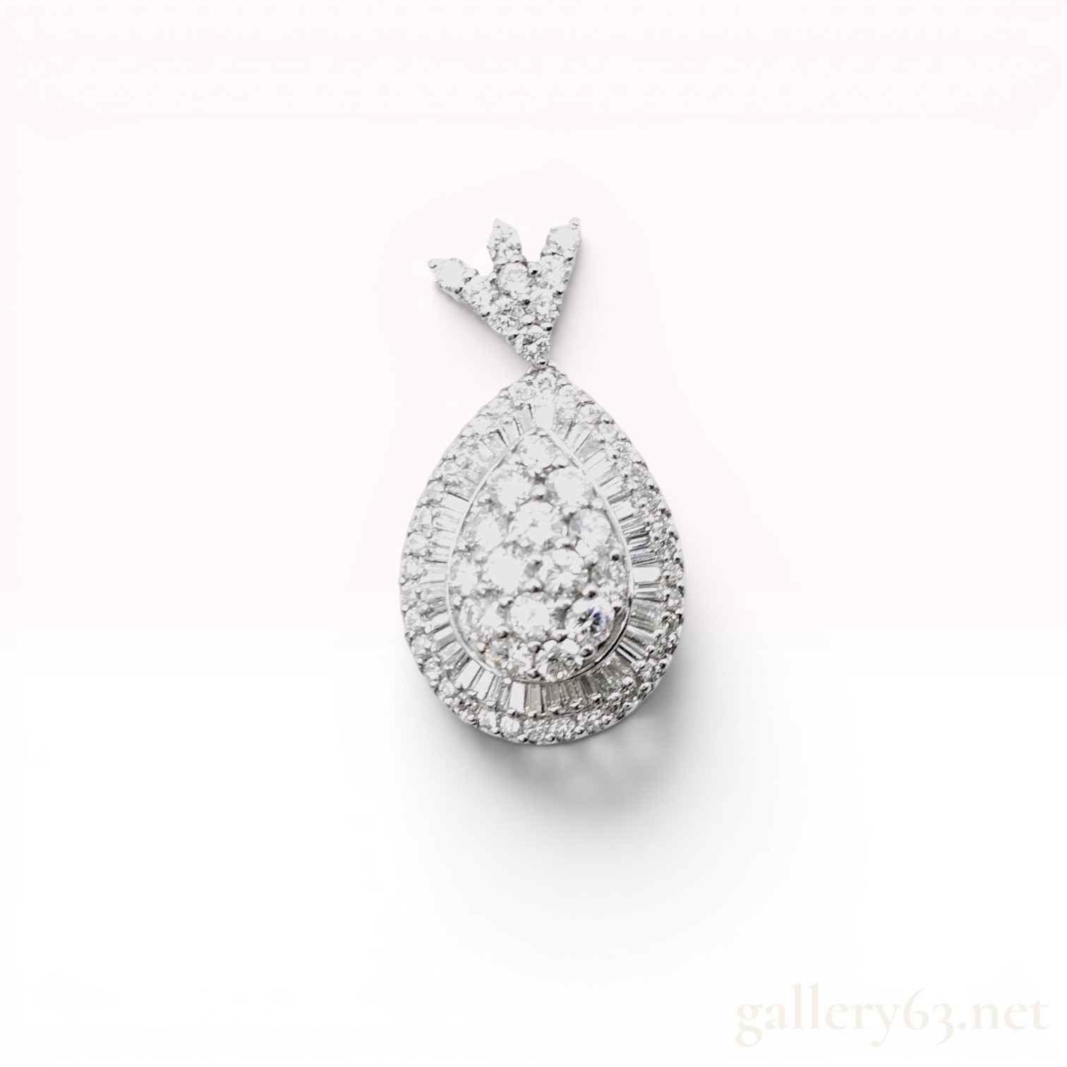Platinum and 2.57ctw Diamond Pear-Shaped Cluster Pendant