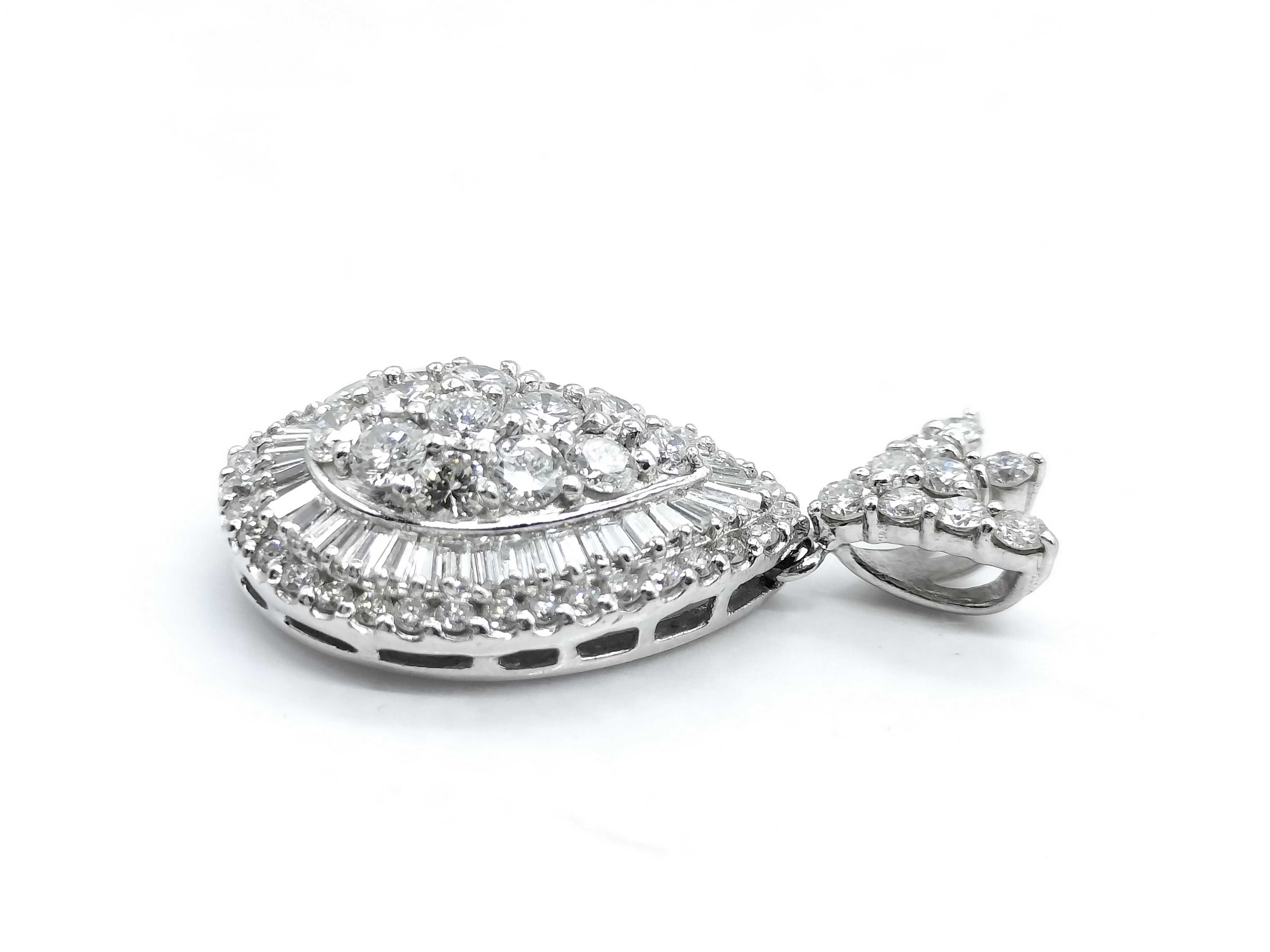 Platinum and 2.57ctw Diamond Pear-Shaped Cluster Pendant